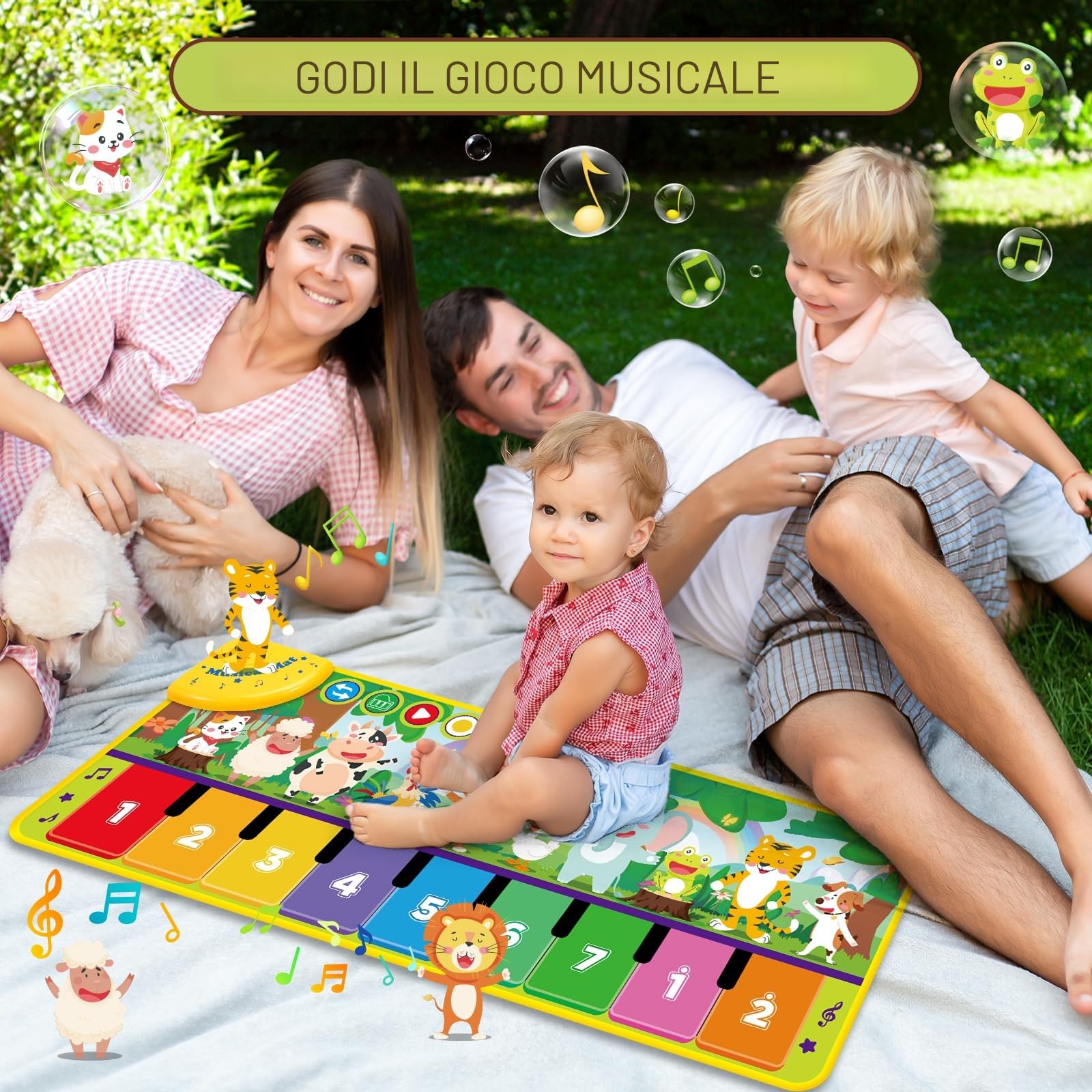 WEARXI Regalo Bambino 1 Anno Tappeto Musicale, Giochi Bambini 1 Anno, Gioco Bambino, Regalo Bimba, Giocattoli Bambino, Giochi Bimba, Regalo Bimbo, Regalo Bambina per Bambini e Bambine da 1 a 5 Anni