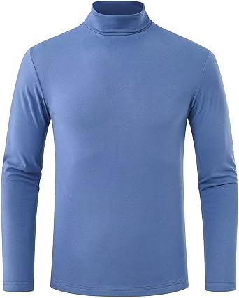 Tyhengta Mens Turtleneck Shirts Long Sleeve Thermal Undershirts Stretch Slim Fit Basic Tops