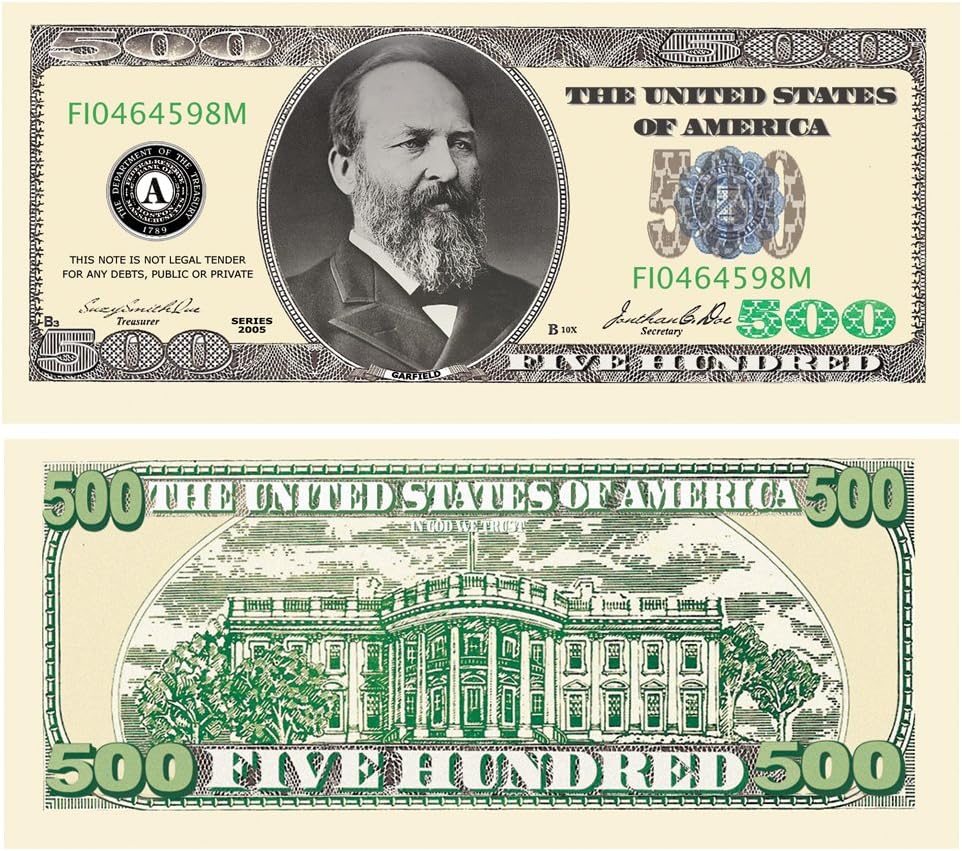 American Art Classics Set of 50 Bills - $500.00 Casino Party Money