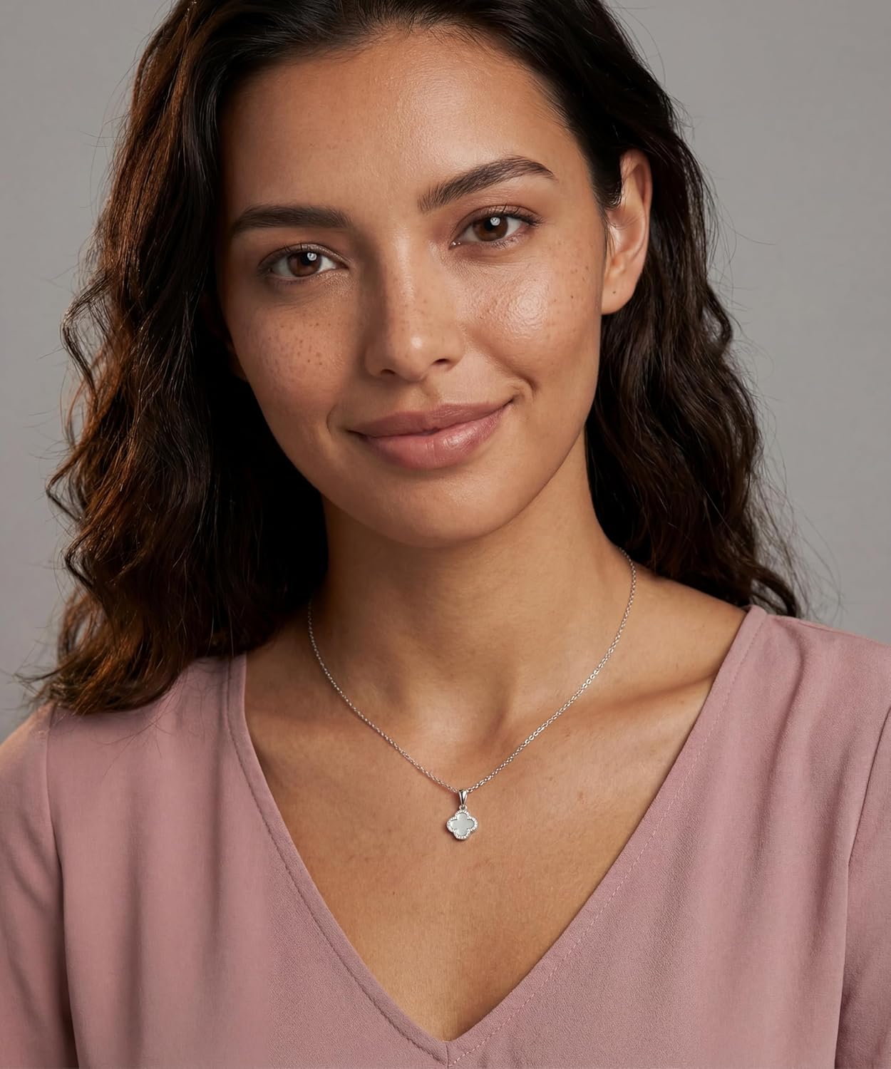 Clover 14K Gold Plated 925 Sterling Silver Pendant Necklace for Women, Four Leaf Clover Mother of Pearl Necklace, Elegant Jewelry Gift for Women - Image 4