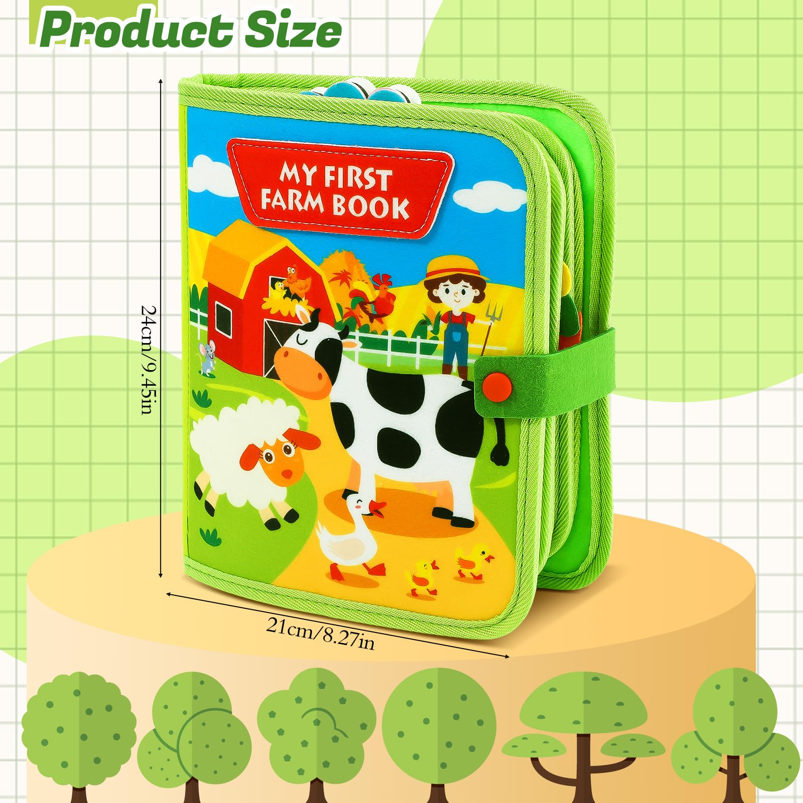 GSrenyu Busy Book for Toddlers Age 1-3, Toddler Busy Board, Farm Busy Board Toy, Toddler Activity Book - Image 2