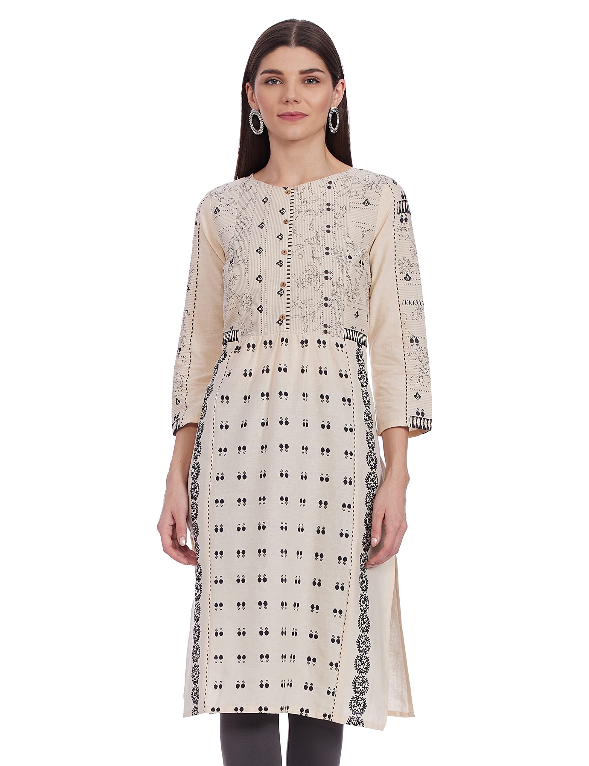 W for WomanWomen's Cotton Blend Regular Kurta