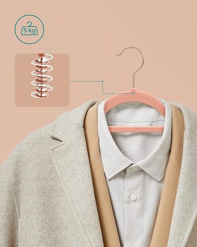 Miniatura 5 de Paquete de 20 perchas de terciopelo de alta calidad de 17.7 in con barra de amarre, colgador delgado que ahorra espacio, perchas antideslizantes,
