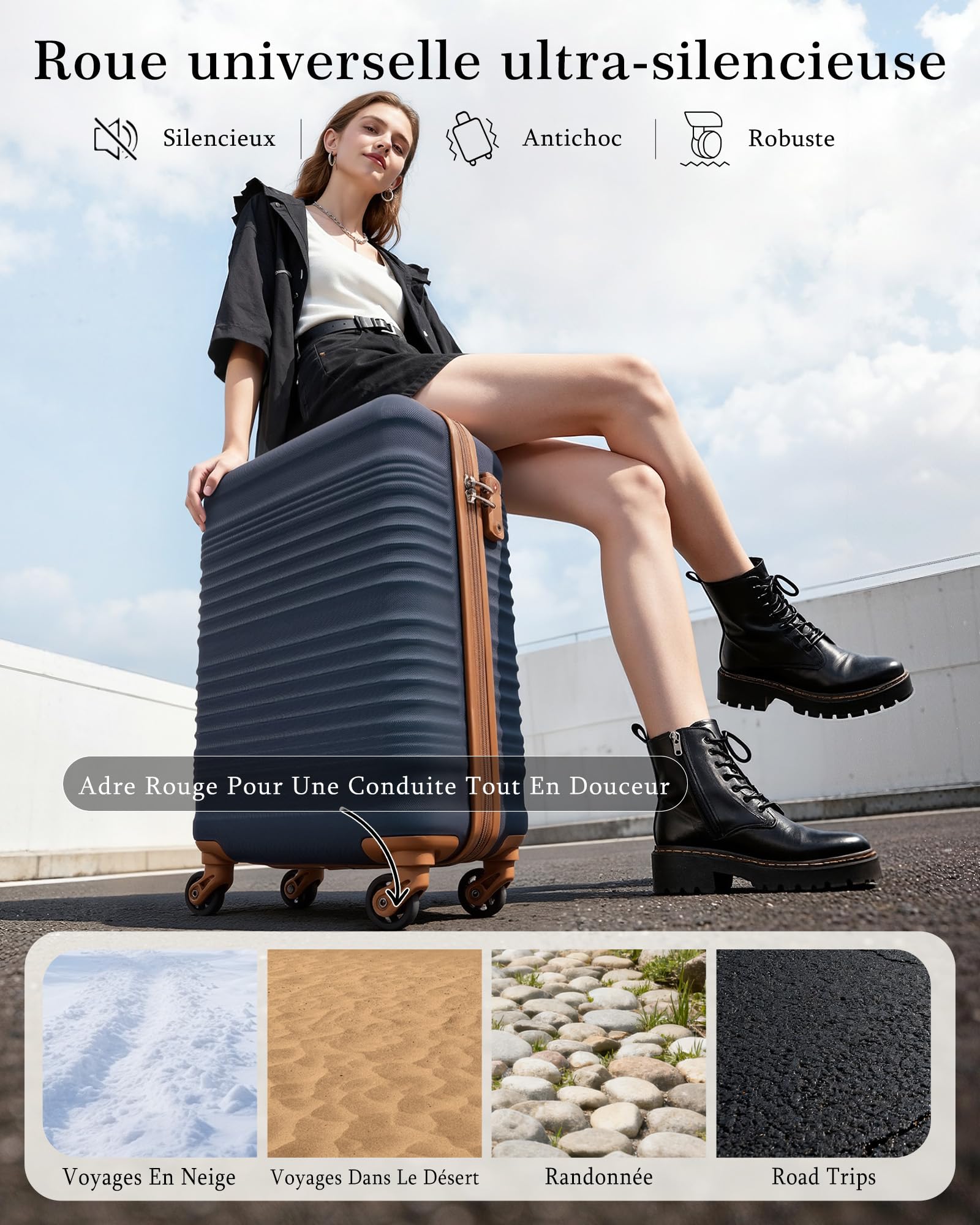 COOLIFE Valise Cabine 55 x 35 x 20 cm pour Avion Ryanair, Bagages Cabine Bagage à Main Rigide avec Serrure TSA et 4 roulettes Jumelées