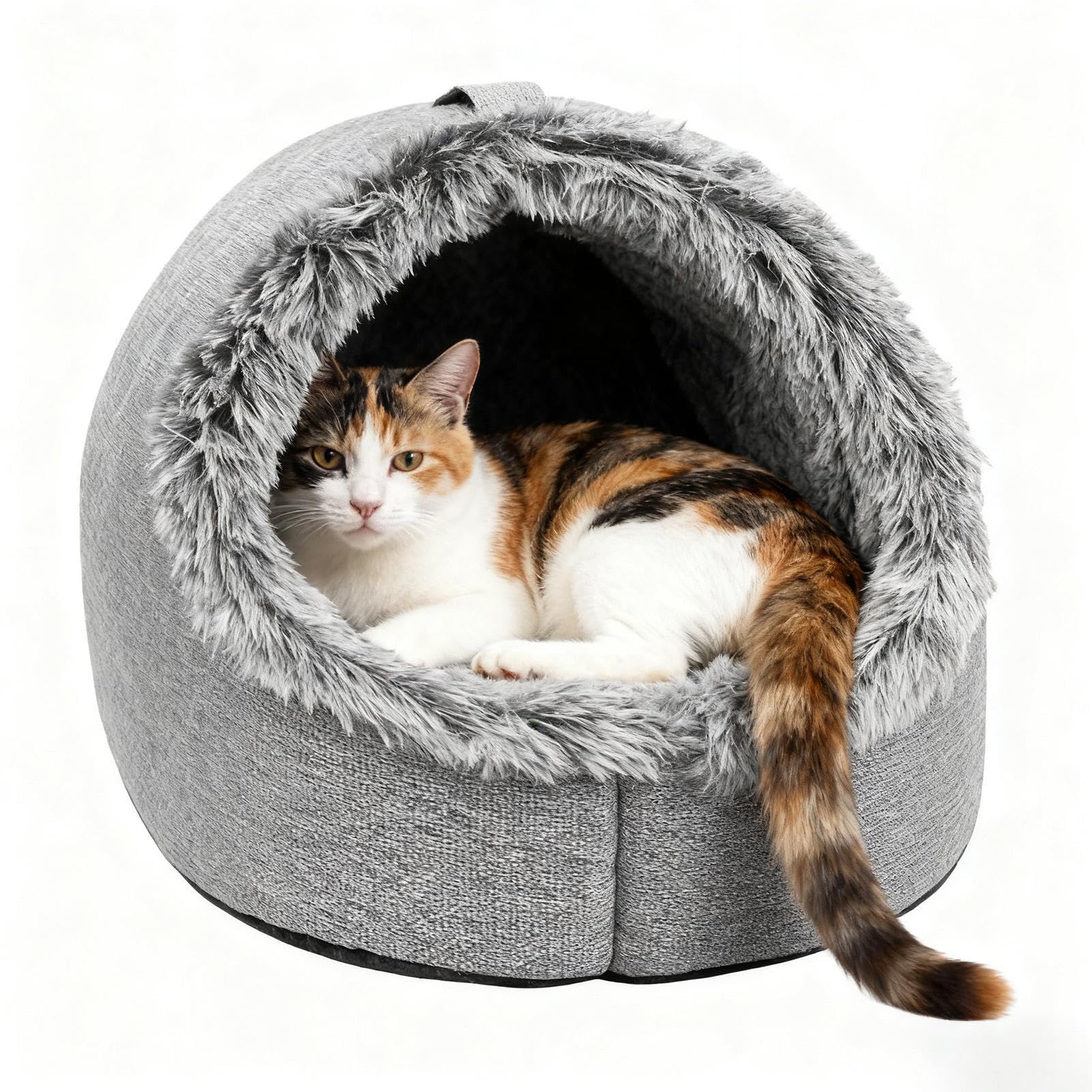 Nid caverne apaisant pour chat stressé et frileux idéal en hiver