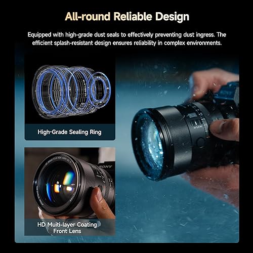 Vista 60 de VILTROX 75mm f/1.2 E Lente para Sony E Mount, Lente PRO 75mm f1.2 de Enfoque Automático de Primera Calidad Compatible para Cámaras sin Espejo Sony E
