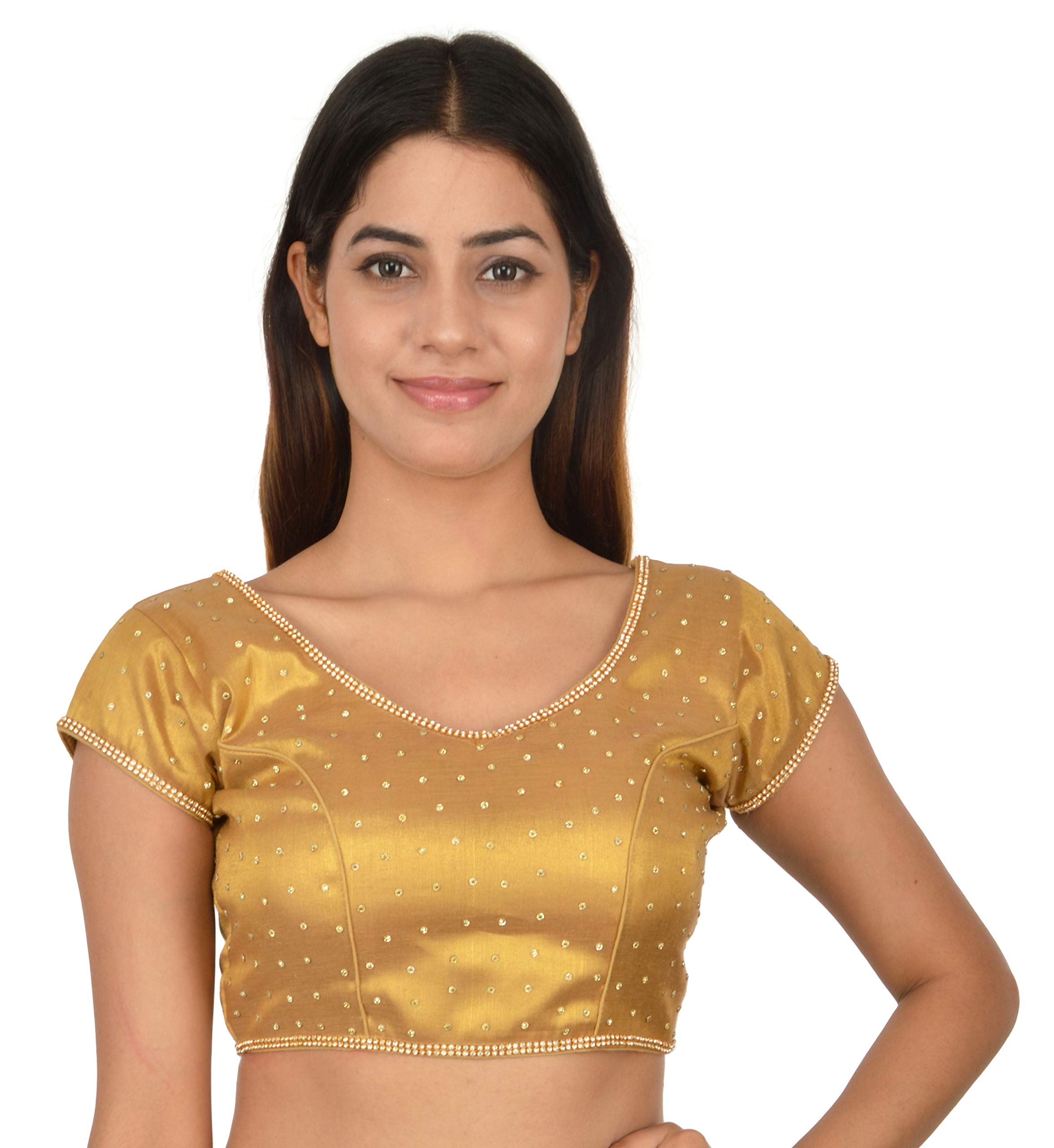 Women's Raw Silk Short Sleeve Blouse-picture-22
