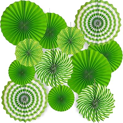 Sunshine Yellow Paper Fan Decorations - 6 Piece Round Hanging Fans For Baby Showers & Parties