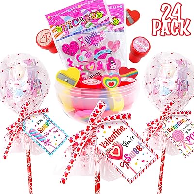 Regalos de San Valentín para Niños - Set de Papelería en Forma de Lollipop