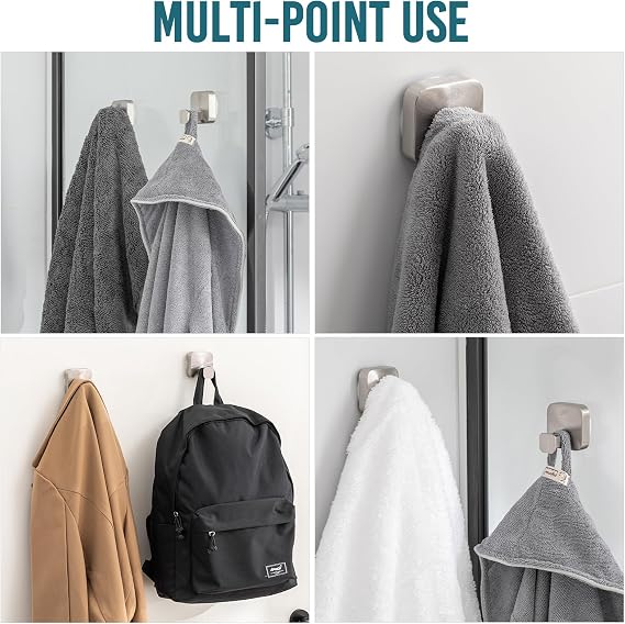 TAILI Shower Hooks Suction Cup, Towel Hooks for Bathrooms, Stainless Steel