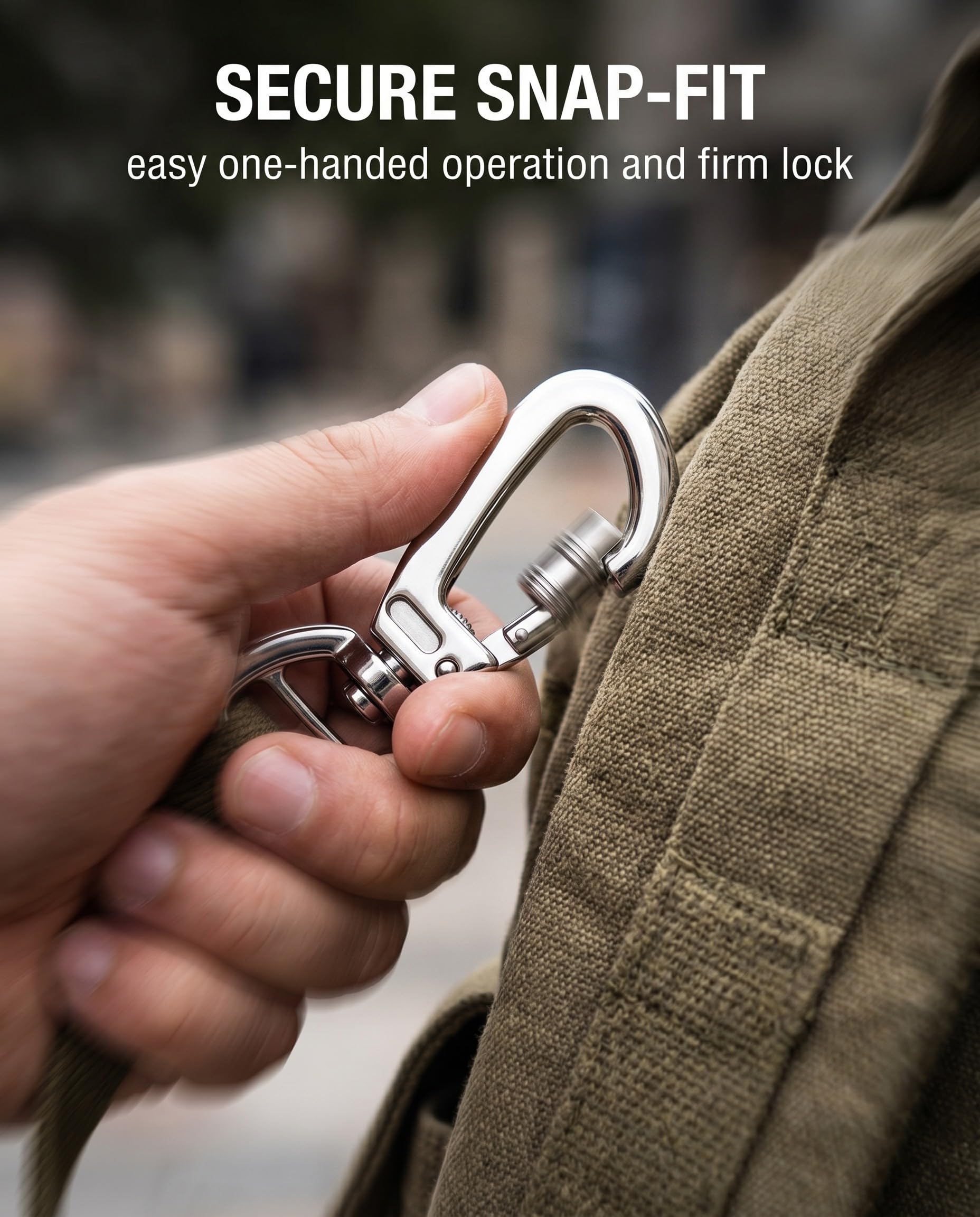 2 Pezzi Moschettone Girevole per Cane Guinzaglio e Chiavi Carabiner con Chiusura di Sicurezza a 360° Rotante Gancio Metallico Resistente per Collare Zaino e Attrezzatura Outdoor