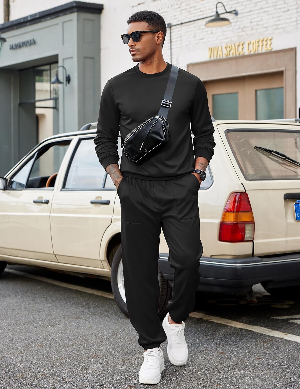 COOFANDY Men's Tracksuit 2 Piece Sweatsuit Set Long Sleeve Pullover Athletic Suit For Sports Casual Fitness Jogging