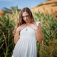 Vista 3 de AYANA - Collar de cristal de abejorro, hecho a mano, collar con dije para mujer, joyería bohemia a la moda, piedra de eclipse de abejorro jaspeada