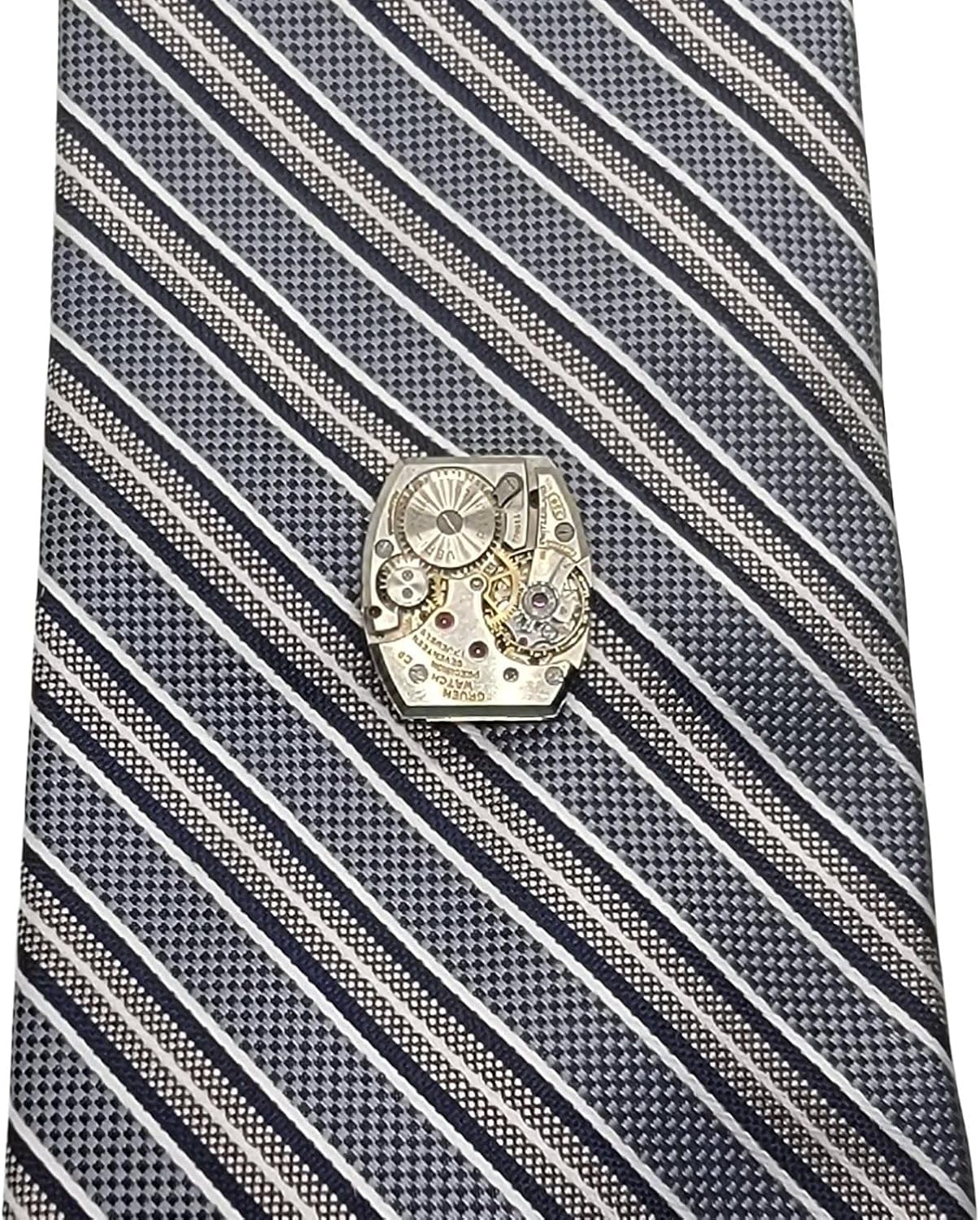 Handmade Steampunk Watch Movement Lapel Pin Tie Tack