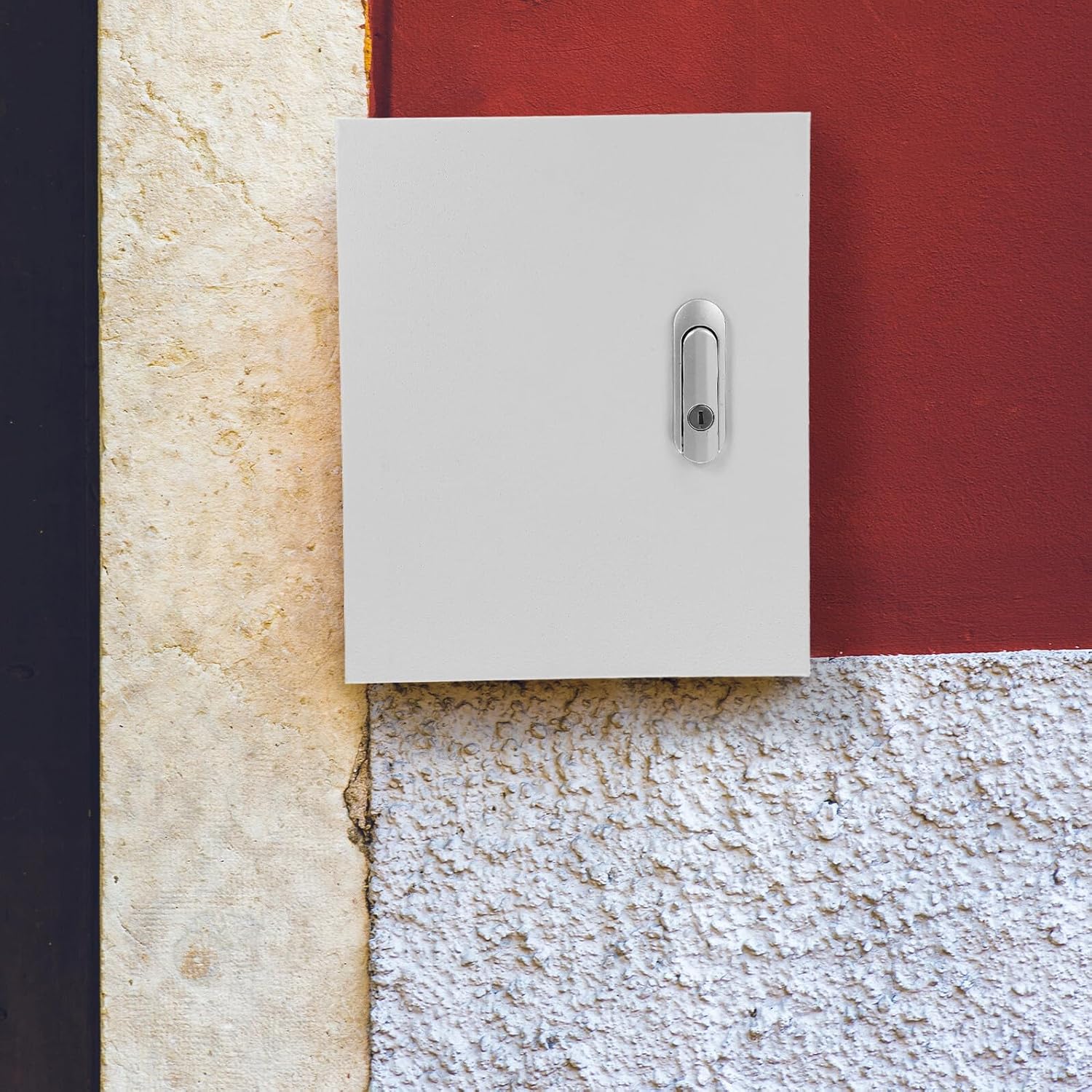 Outdoor Metal Electrical Box Waterproof Splashproof Junction Enclosure 250x300x140mm Wall-Mount Distribution Control Cabinet for Home Electrical Networks