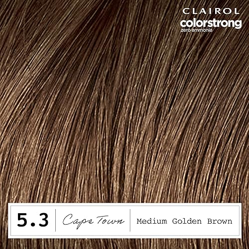 Miniatura 4 de Clairol - Tinte permanente para el cabello ColorStrong sin amoníaco, 5.3 castaño dorado medio, color Ciudad del Cabo, paquete de 1 unidad