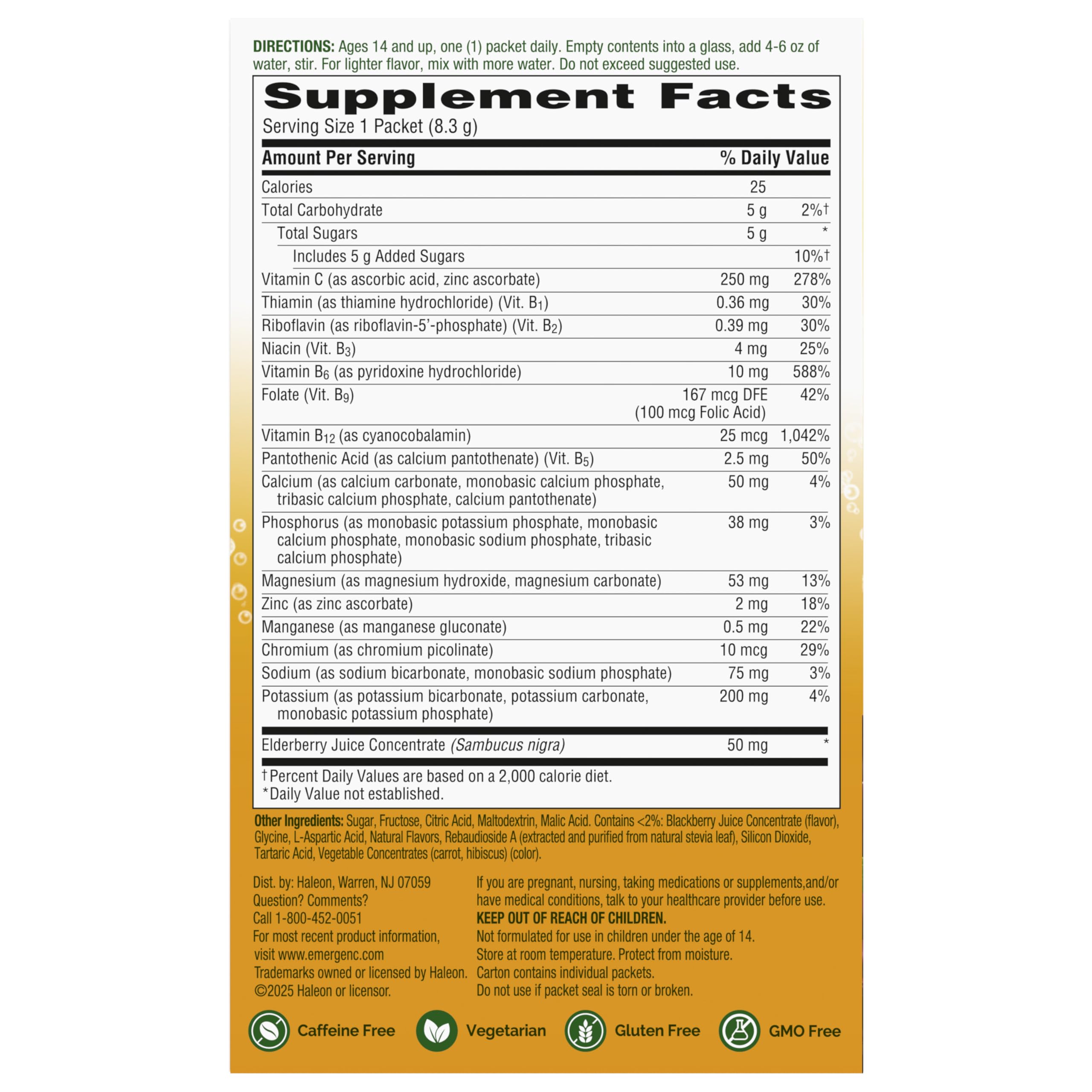 Emergen-C Elderberry Fizzy Drink Mix, Elderberry Immune Support, 18 Count — Amazon image 10