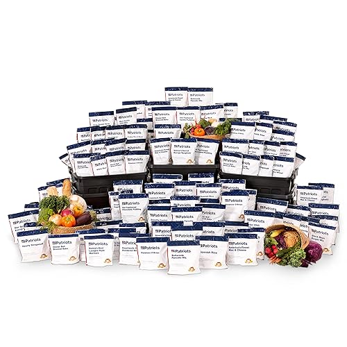 4Patriots Kit de alimentos de supervivencia de 1 año, suministro de alimentos de emergencia, alimentos liofilizados, diseñado para durar 25 años,