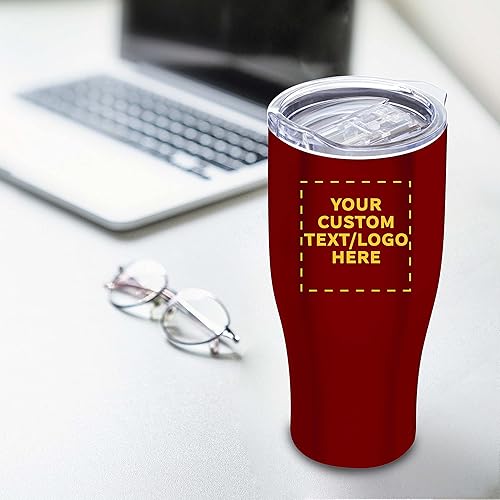 Miniatura 15 de Tazas de viaje personalizadas de acero inoxidable de 27 onzas, juego de 10, paquete personalizado a granel, perfectas para café, refrescos, otras