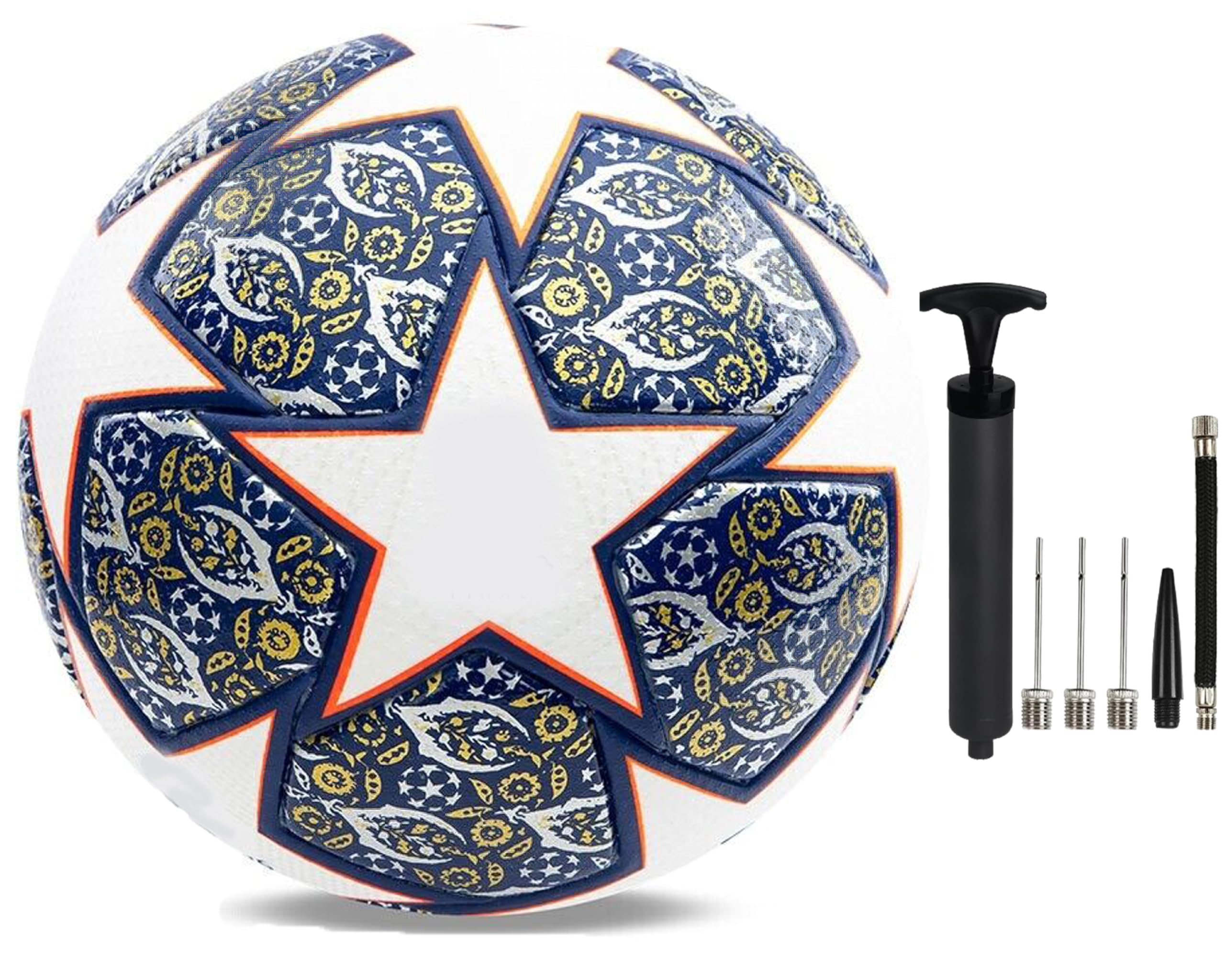 Unisex-adult World Cup Training Soccer Football Ball, Premium Quality World Cup Football Club Training Ball World Cup Ball with Air Pump, & 3 Needles, 1 Gift