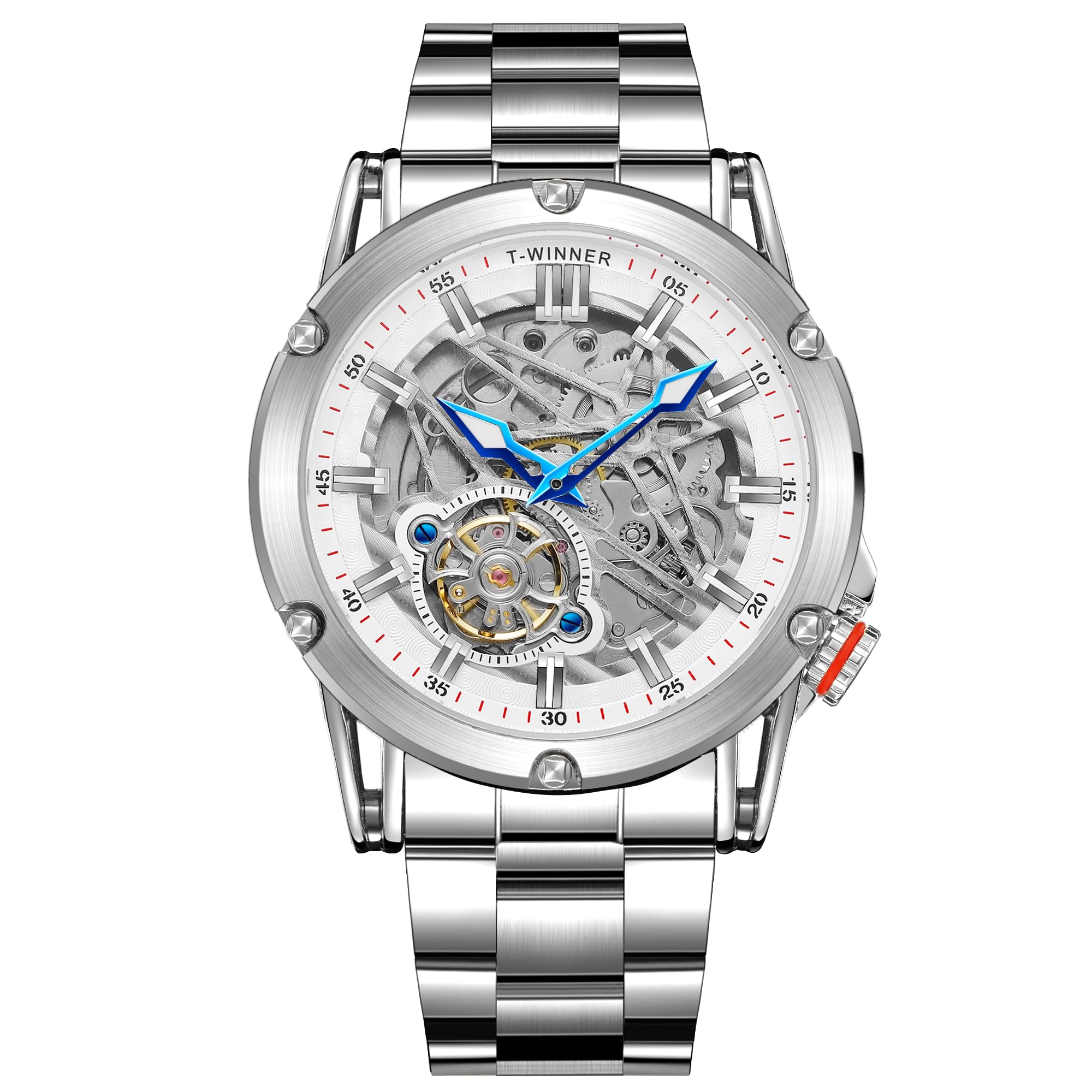 FORSINING Orologio da uomo automatico con movimento meccanico di alta qualità e quadrante grande