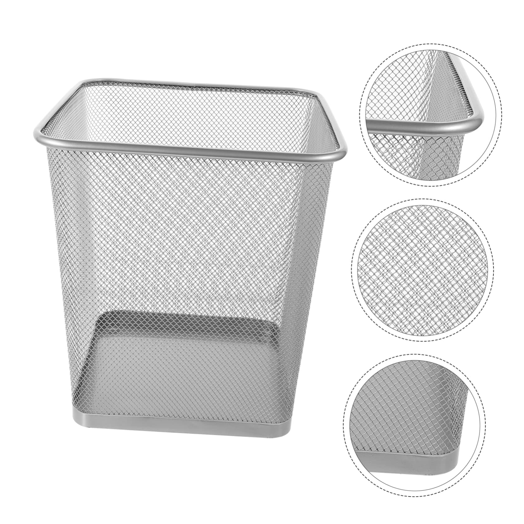 PartyKindom Metall Papierkorb aus Eisen mit Gitterdesign für Zuhause | Silber, Leicht zu Reinigen, Stabile Mesh Struktur, Schlafzimmer und Home Office