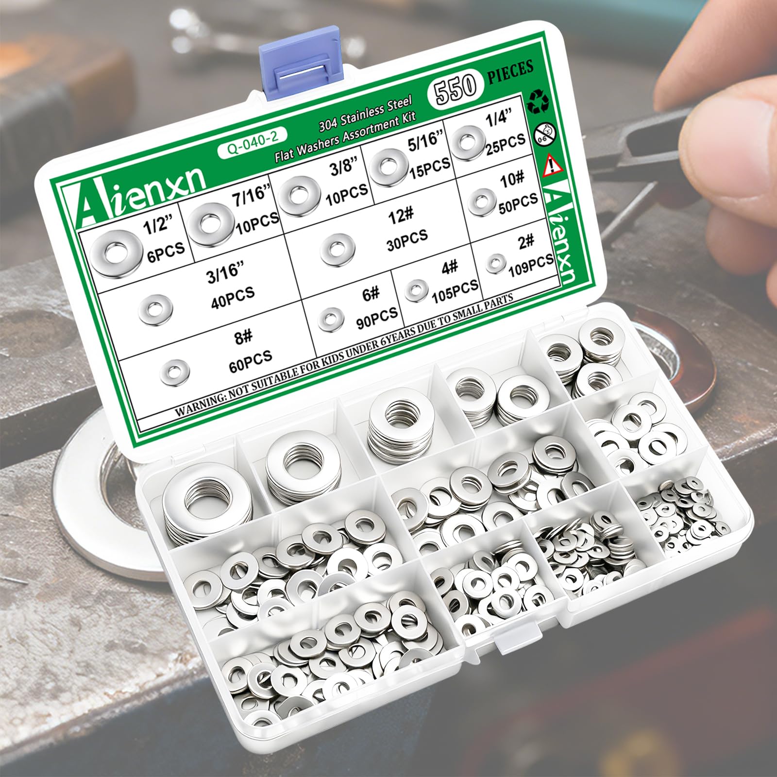 550 Stainless Steel Flat Washers - Durable & Versatile -6 550 Stainless Steel Flat Washers - Durable & Versatile -6