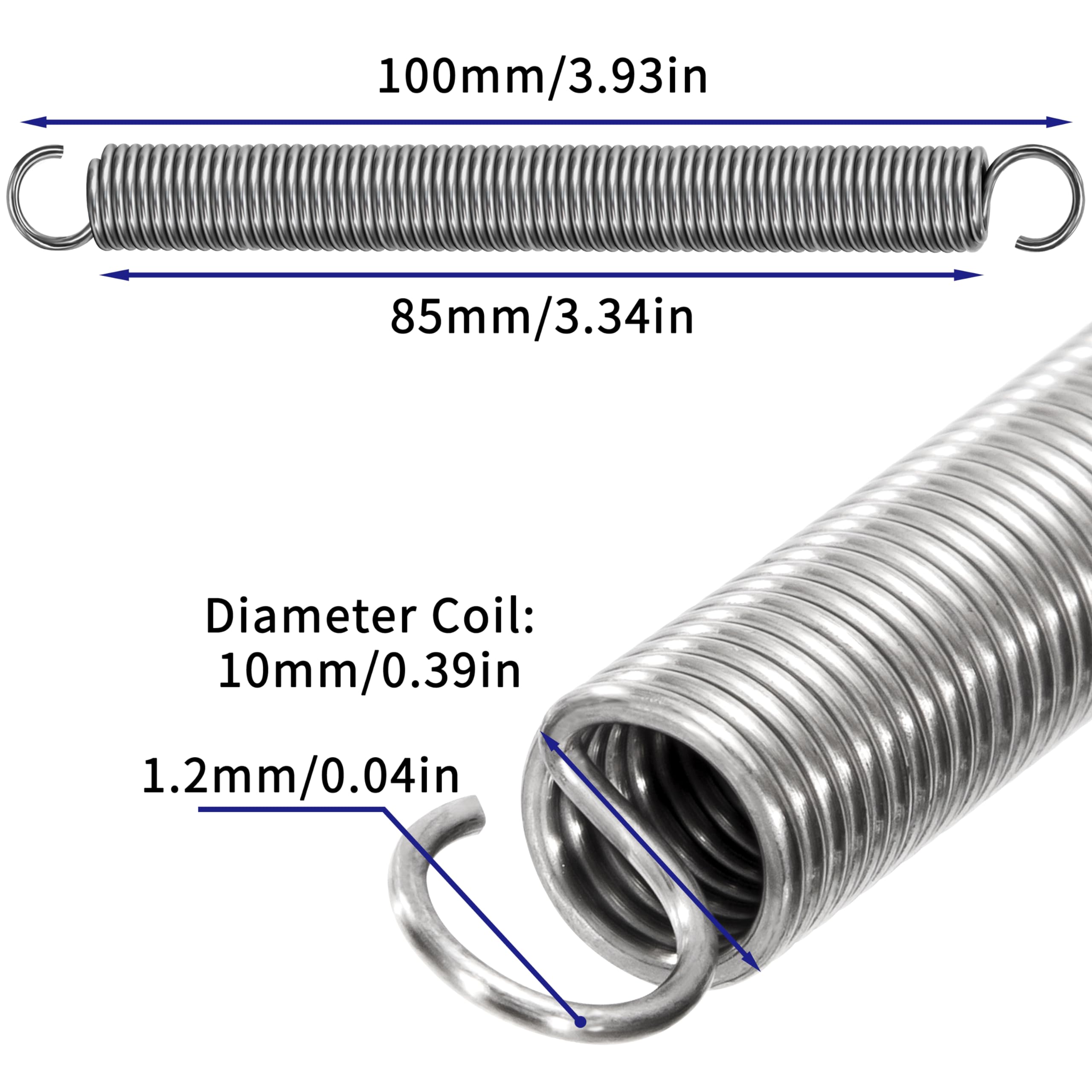 GUNGY Drukveren 30 mm veer van roestvrij staal 304 draaddiameter 1,1 mm