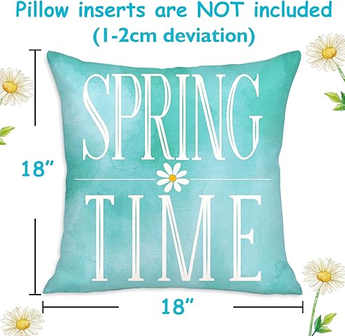 Miniatura 4 de Geefuun 4 fundas de almohada de primavera de 18 x 18 pulgadas, color rosa, para decoración del sofá del hogar