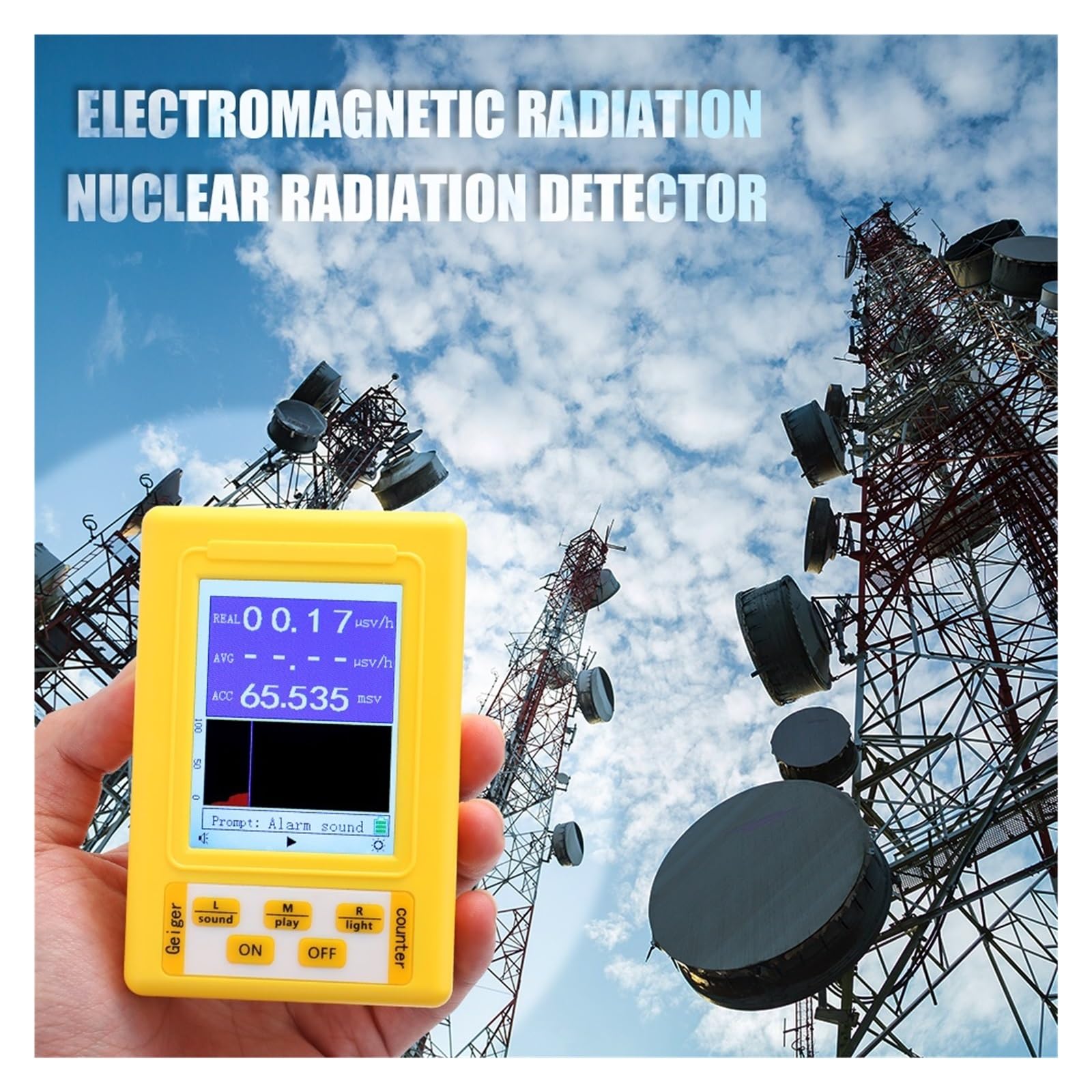 BR-9-Serie Elektromagnetischer Strahlungs-Kerndetektor EMF Handheld-Digitalanzeige Geigerzähler Voll funktionsfähiger Typprüfer Radioaktiver Monitor-Tester(BR-9A)