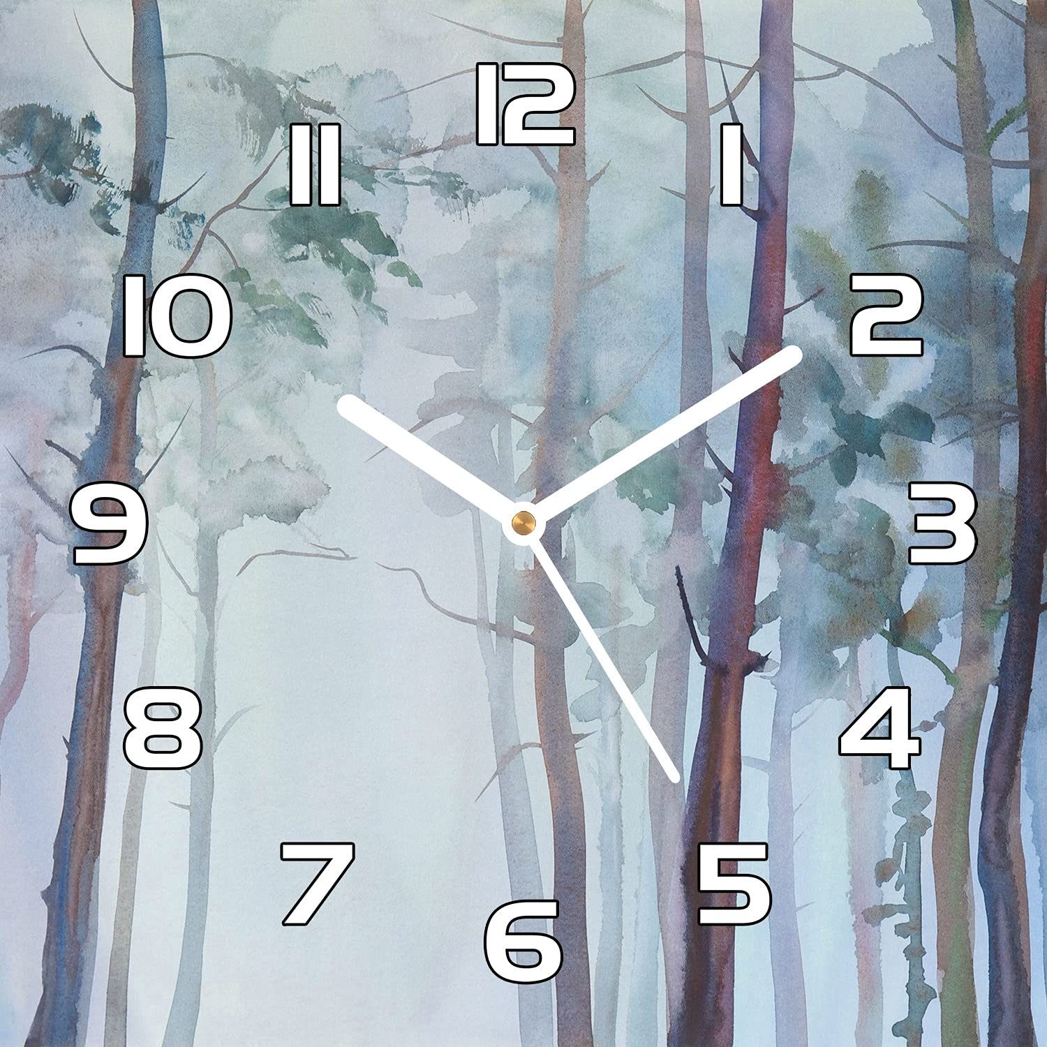 Horloge en verre cuisine salon moderne aiguilles blanches murale 30x30