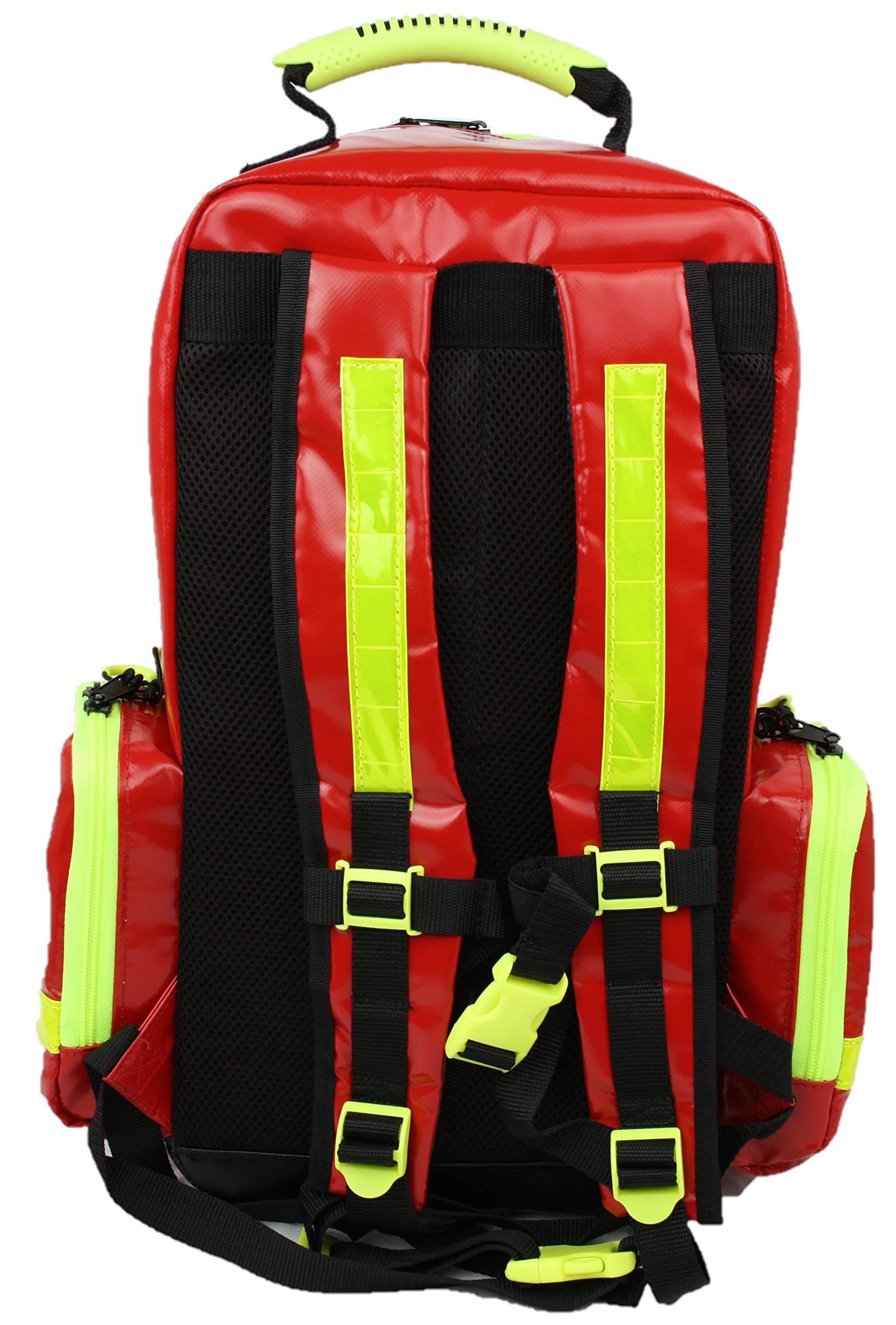 Erste Hilfe Notfallrucksack Sport Freizeit & Event - AEROtex® Plane Rot - Gelbe Reflexstreifen