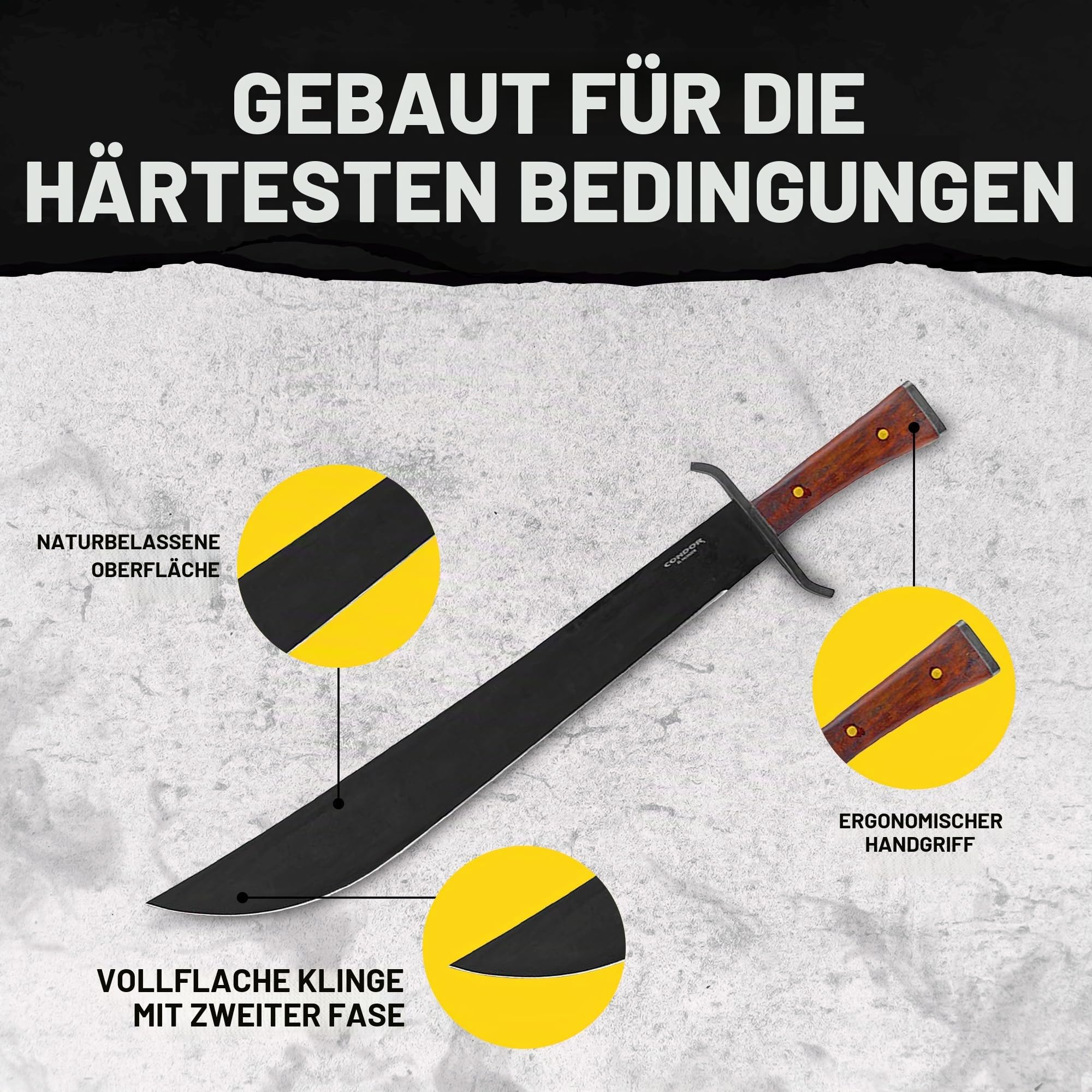 Condor German Aviator Machete, Schwarz, CTK182216HC