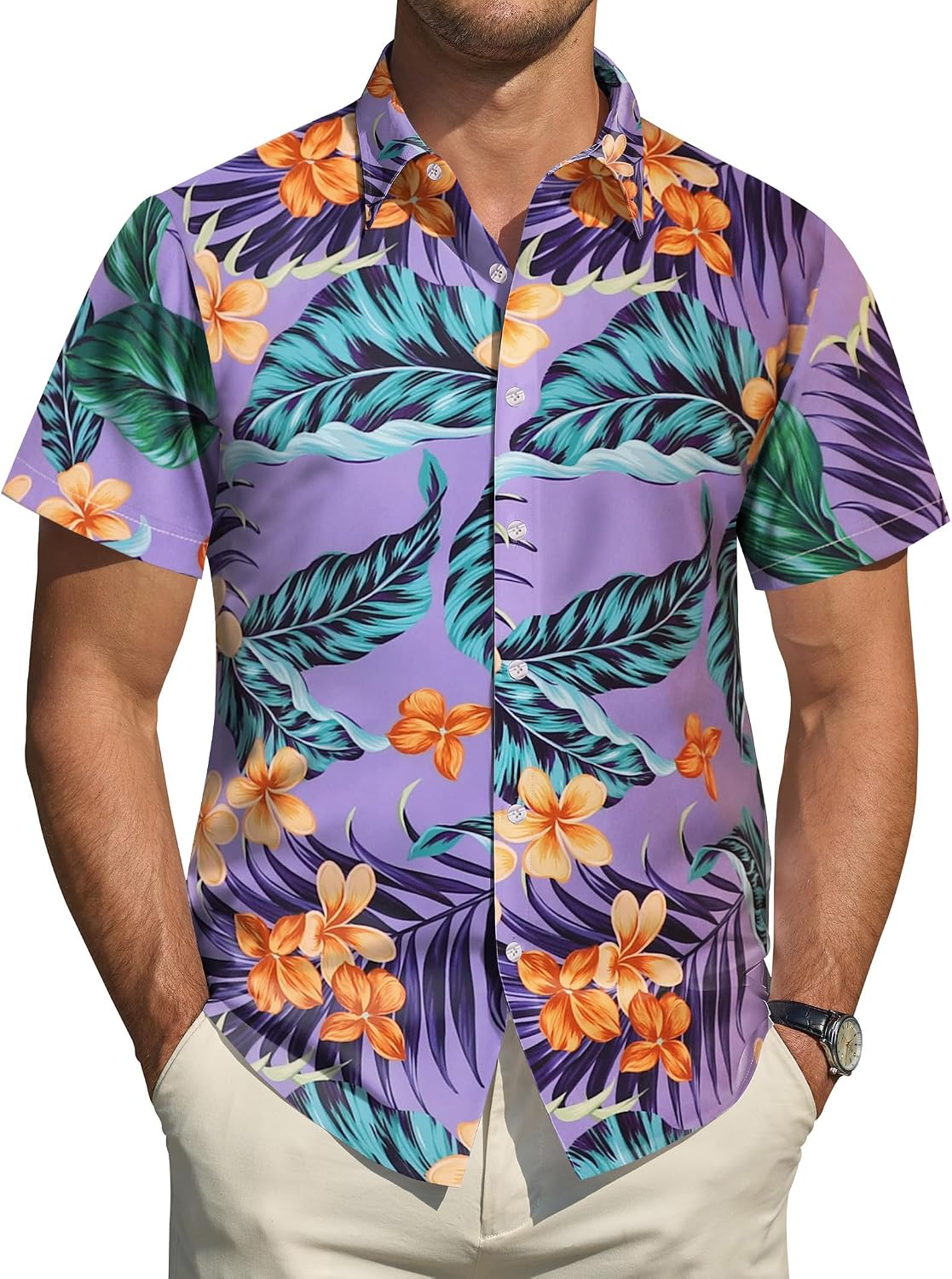 Hawaiian Shirt for Men Short Sleeve Button Down Shirt Men Casual Summer Tropical Beach Aloha Shirts Hawaii Party