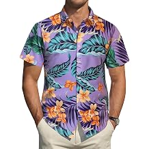 Hawaiian Shirt for Men Short Sleeve Button Down Shirt Men Casual Summer Tropical Beach Aloha Shirts Hawaii Party