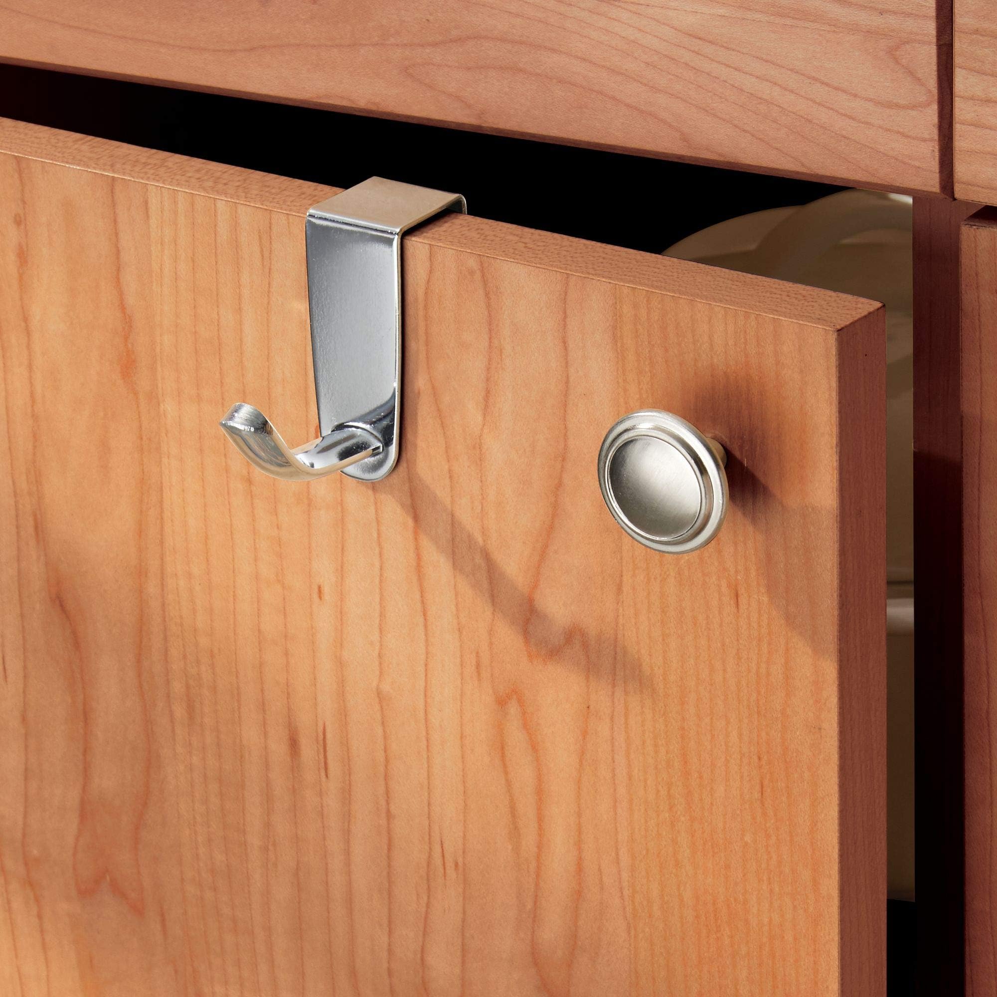 InterDesign Axis Over The Cabinet Hook for Dish Towel and Oven Mits, Chrome