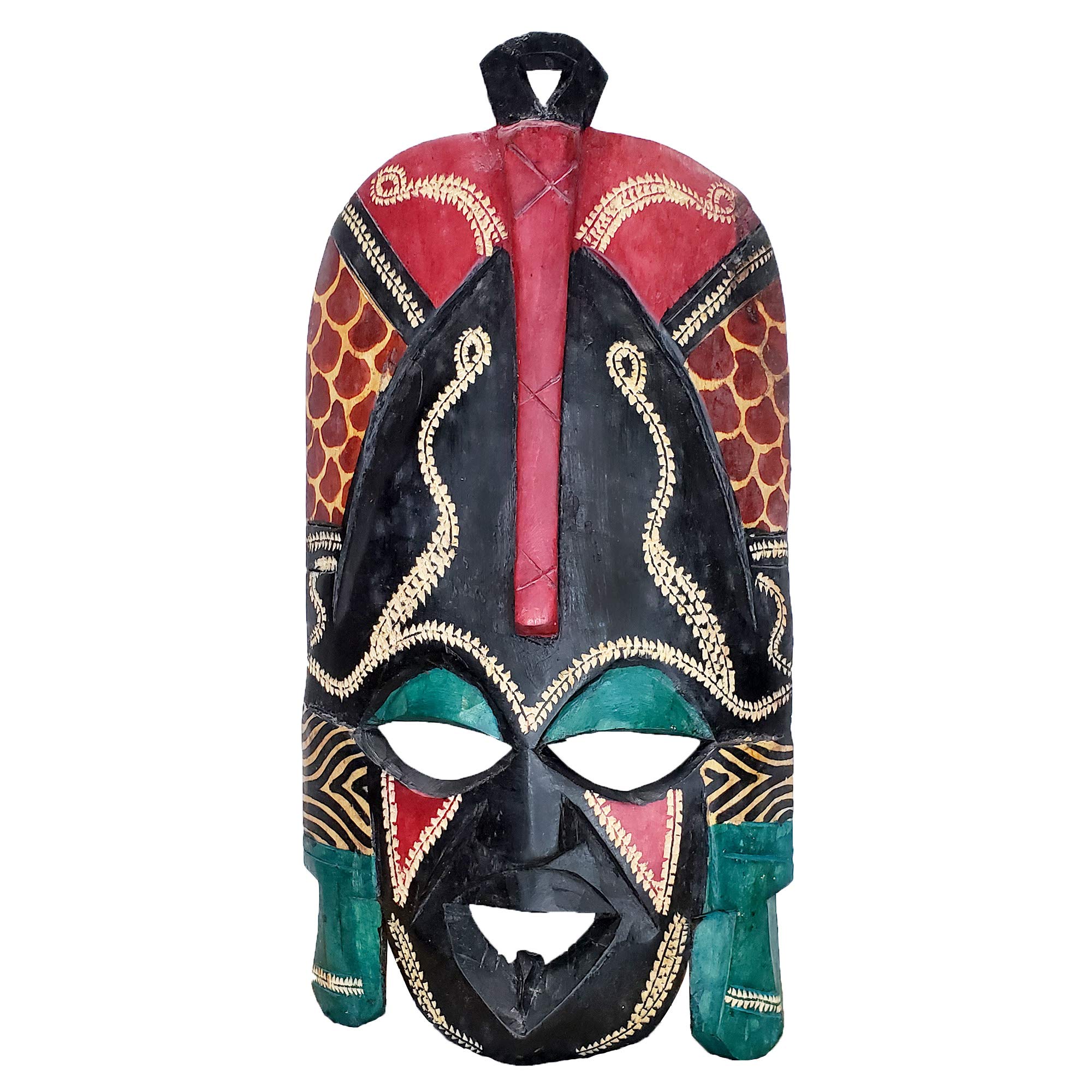 Stoneage ArtsAfrican Masai Masks Wall Hanging Art Hand Carving Safari Décor (12 Inch)