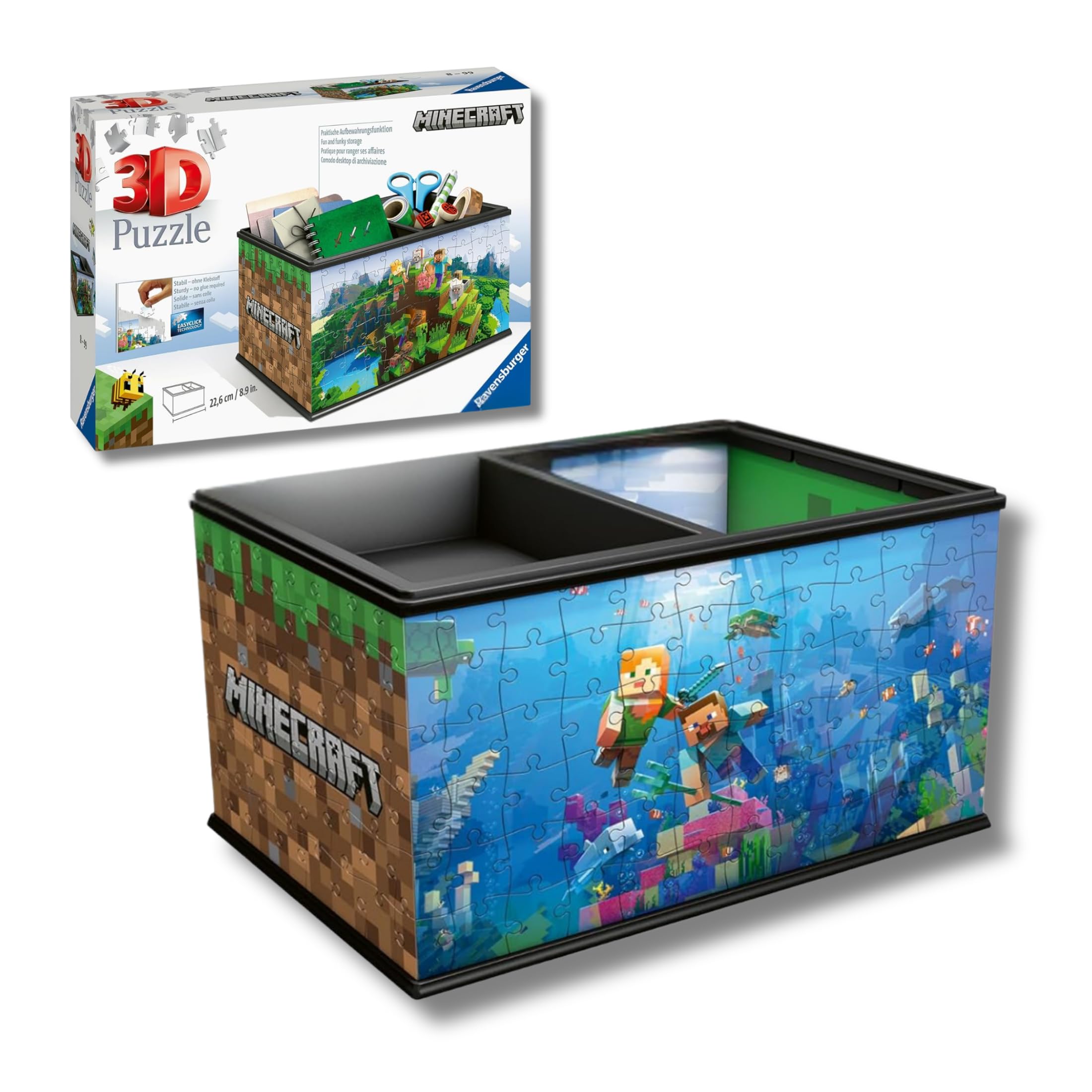 Ravensburger - Puzzle 3d Minecraft Storage Box | Puzzle 3d Bambini A Partire Dagli 8 Anni | Modellismo Da Costruire Bambini Di 216 Pezzi | Regalo Bambino 8 Anni E Più