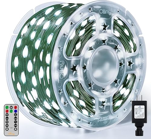 Miniatura 1 de Ollny Luces de Navidad para exteriores 1000 LED 330 pies IP67 impermeables enchufables con control remoto 8 modos función de memoria y temporizador