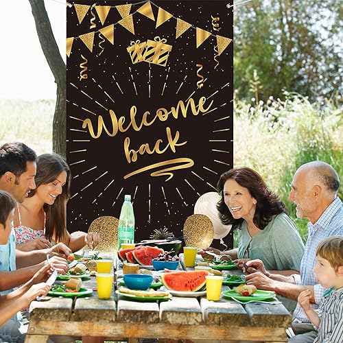 Miniatura 2 de Decoración de pancarta de bienvenida para puerta, decoración de fiesta de regreso a casa, decoración de fondo para cabina de fotos de fiesta de
