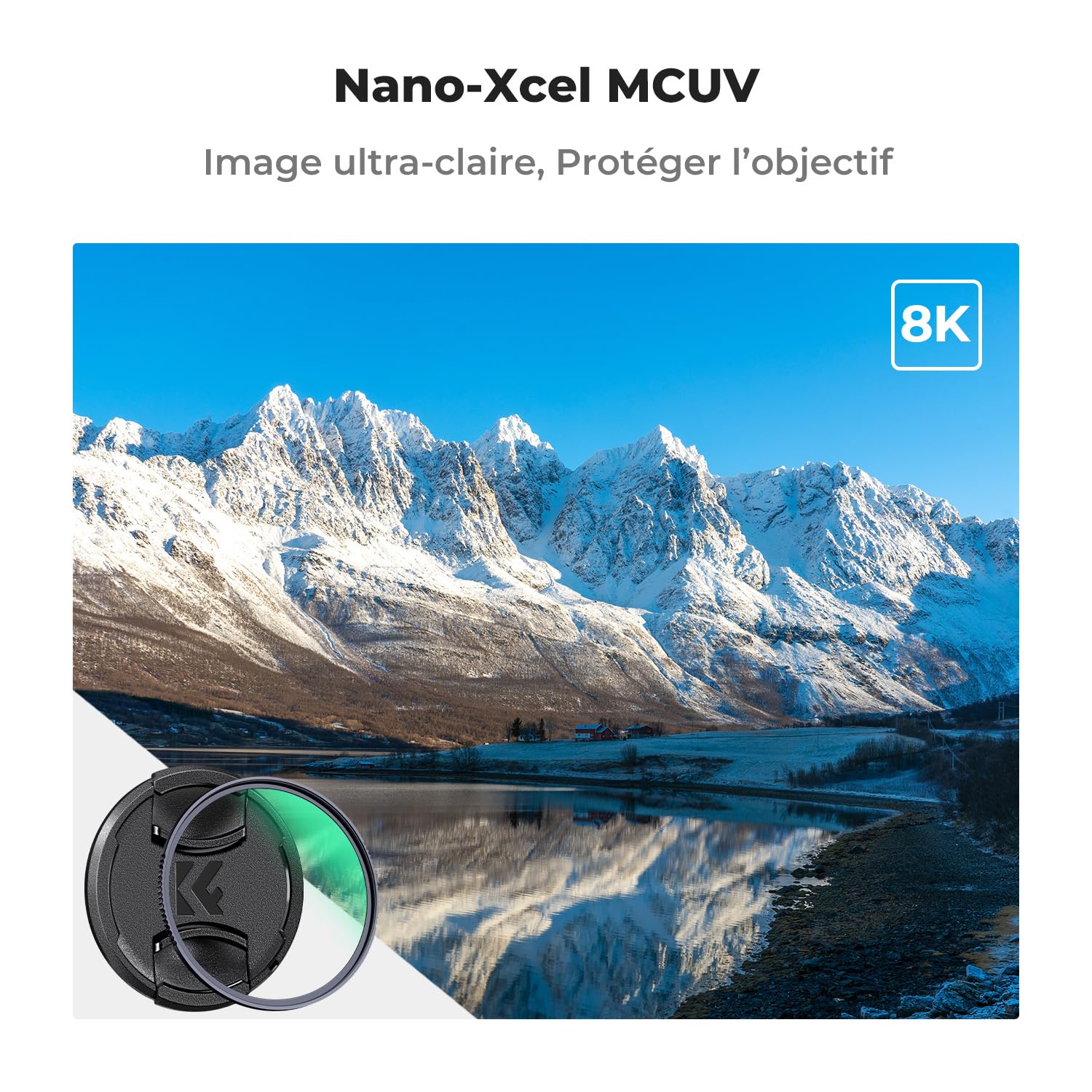 K&F CONCEPT 67mm Filtre UV Protection de Nano-X et Bouchon d'objectif et Chiffon de Nettoyage pour Appareil Photo