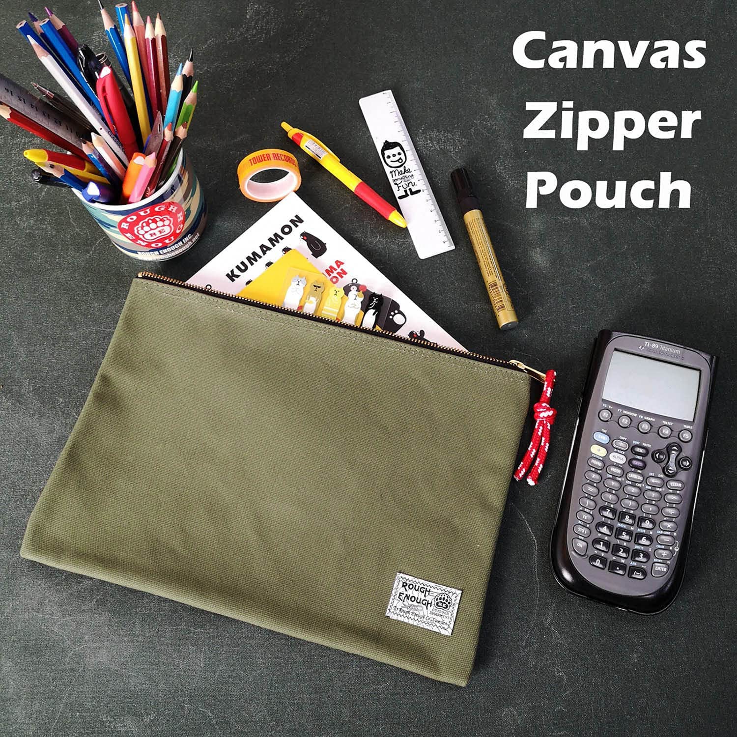 Rough Enough Leinwand Dokumententasche Dokument Aktenordner Taschen Ordner Bag Speichertasche Werkzeugbeutel Aufbewahrungstasche Multicase Datei Inhaber für Büro Schule Studenten Damen Herren
