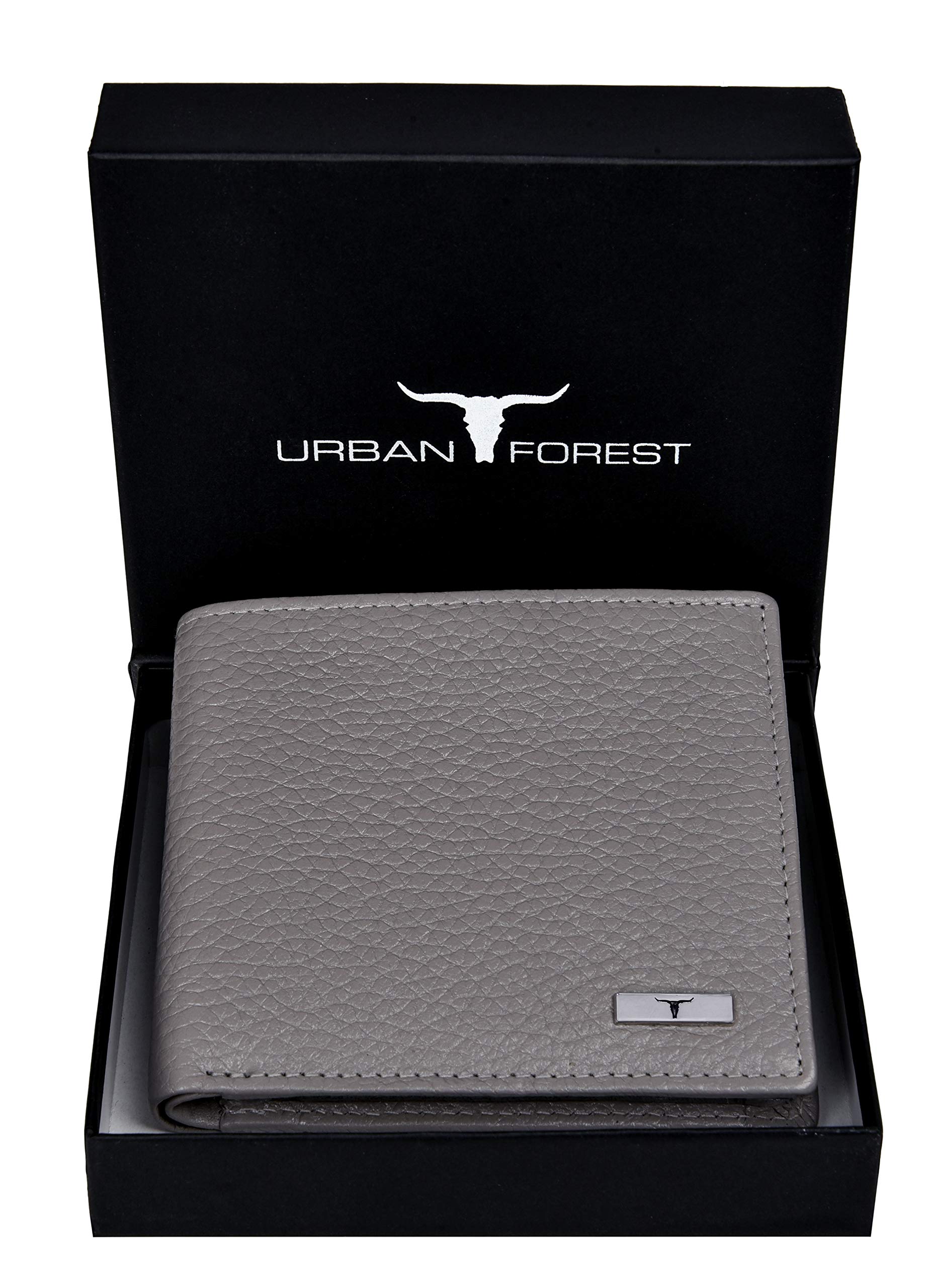 Urban Forest Cooper Leather Wallet for Men, Light Grey, Two Fold Wallet