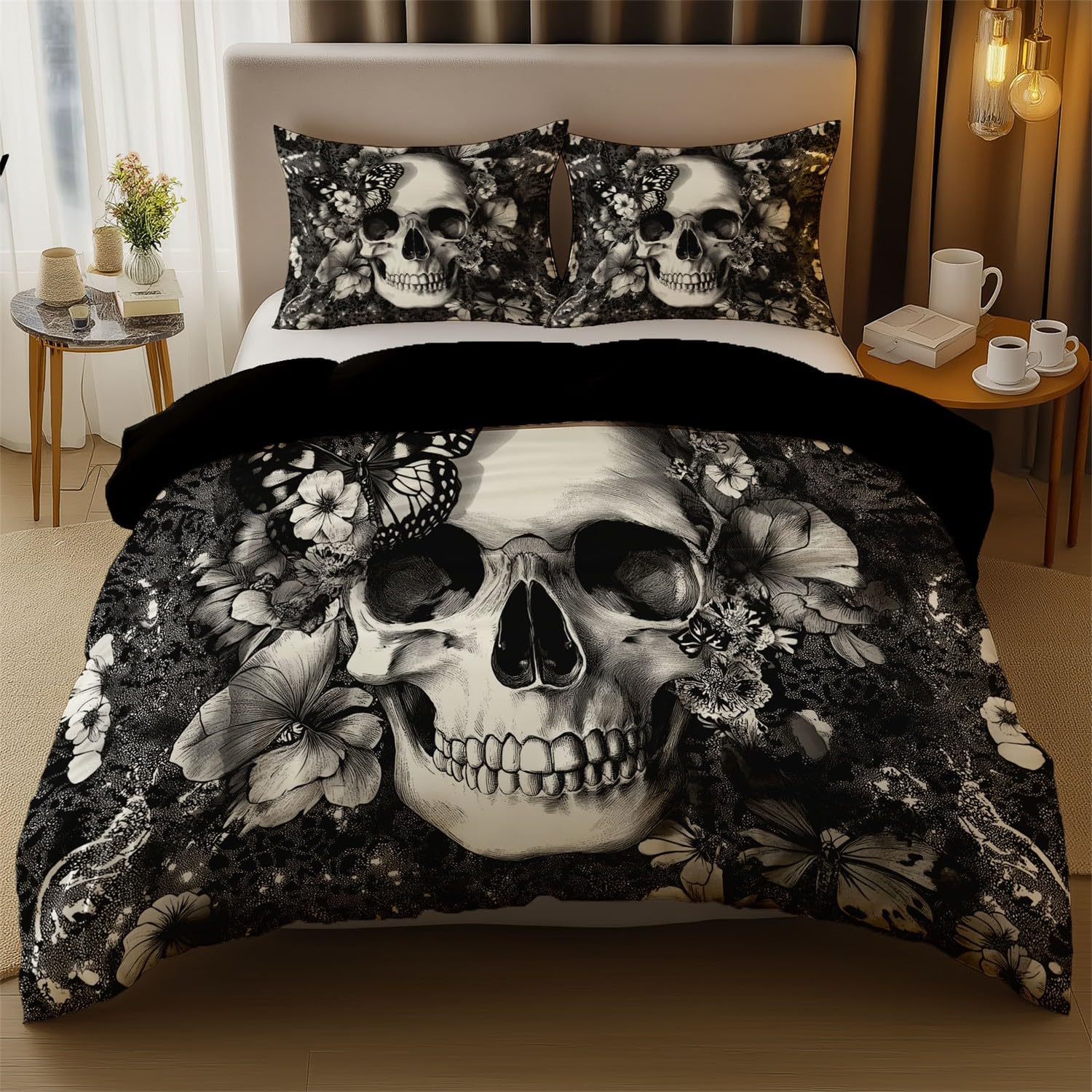 Zestaw poszewek na kołdrę Dark Fantasy Style niebieski smok pościel 230 x 220 cm zestaw pościeli z nadrukiem z parą poszewek na poduszki, miękka poszewka na kołdrę z mikrofibry z zamkiem błyskawicznym