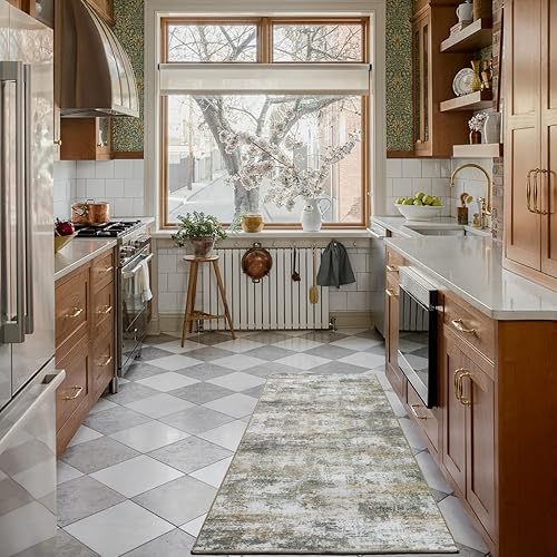 Miniatura 49 de WILLSUN Alfombras de área lavables, de 5 x 7, antideslizantes, bohemias, de gran área, para sala de estar, dormitorio, lavable a máquina, alfombra