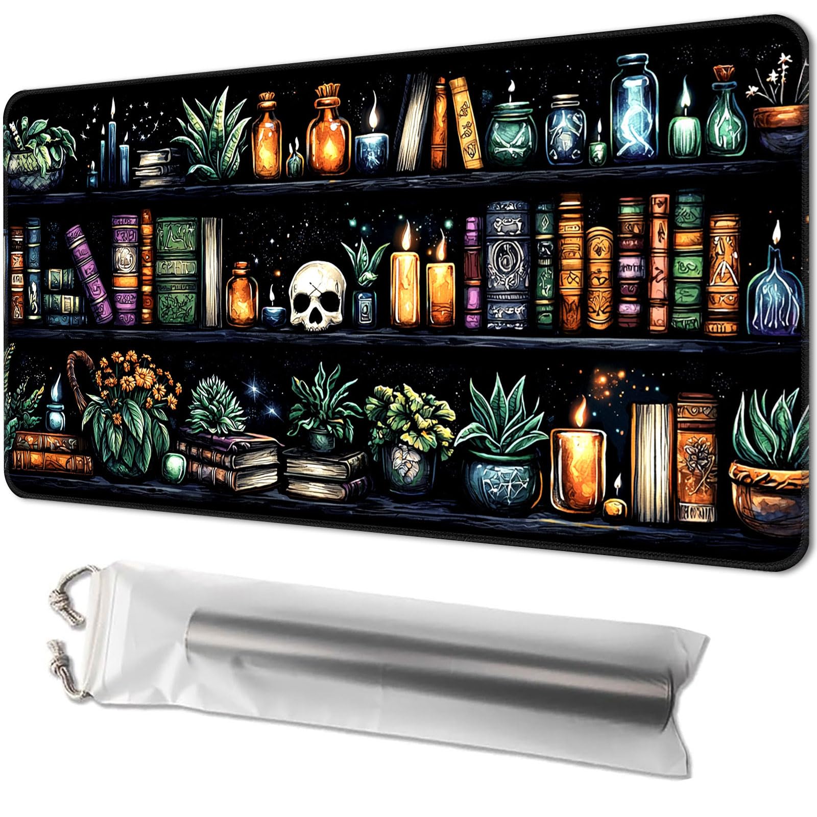 Playmat for TCG, with Free Storage Bags, Game Mat 24 x 14 inches, MTG and Board Game Mat for Cards, Ideal for Card Game Enthusiasts, Bookshelves