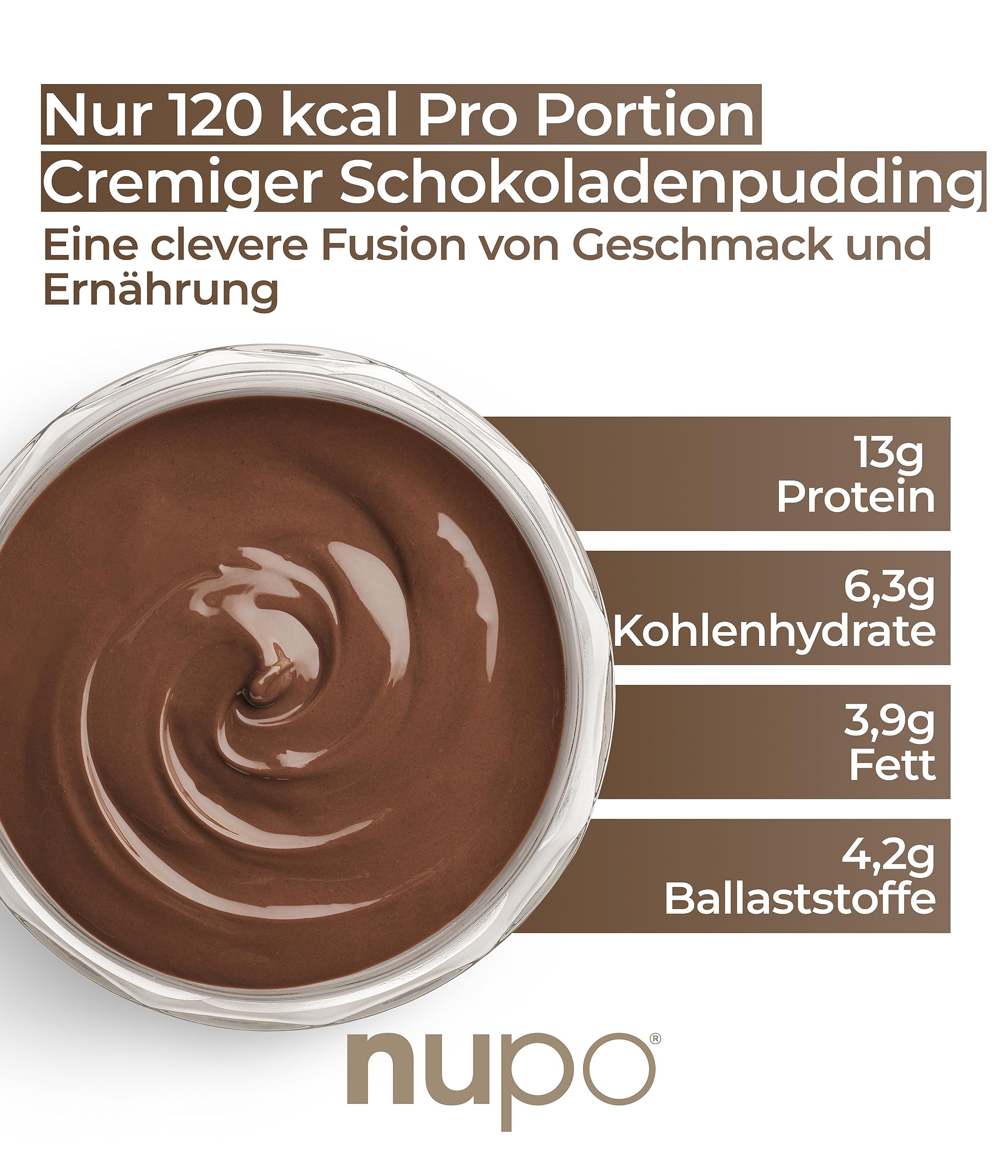 NUPO Diet Meal Budino al Cioccolato - Pasto dietetico premium per la gestione del peso I Pasto sostitutivo completo per il controllo del peso I 12 porzioni I Senza glutine, senza OGM
