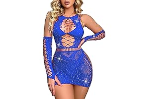 Shimmering Fishnet Stripper Dress