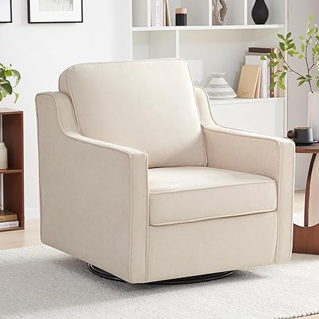 Oversized Ergonomic Corduroy Office Chair with Adjustable Height, Swivel Chair with Armrests...