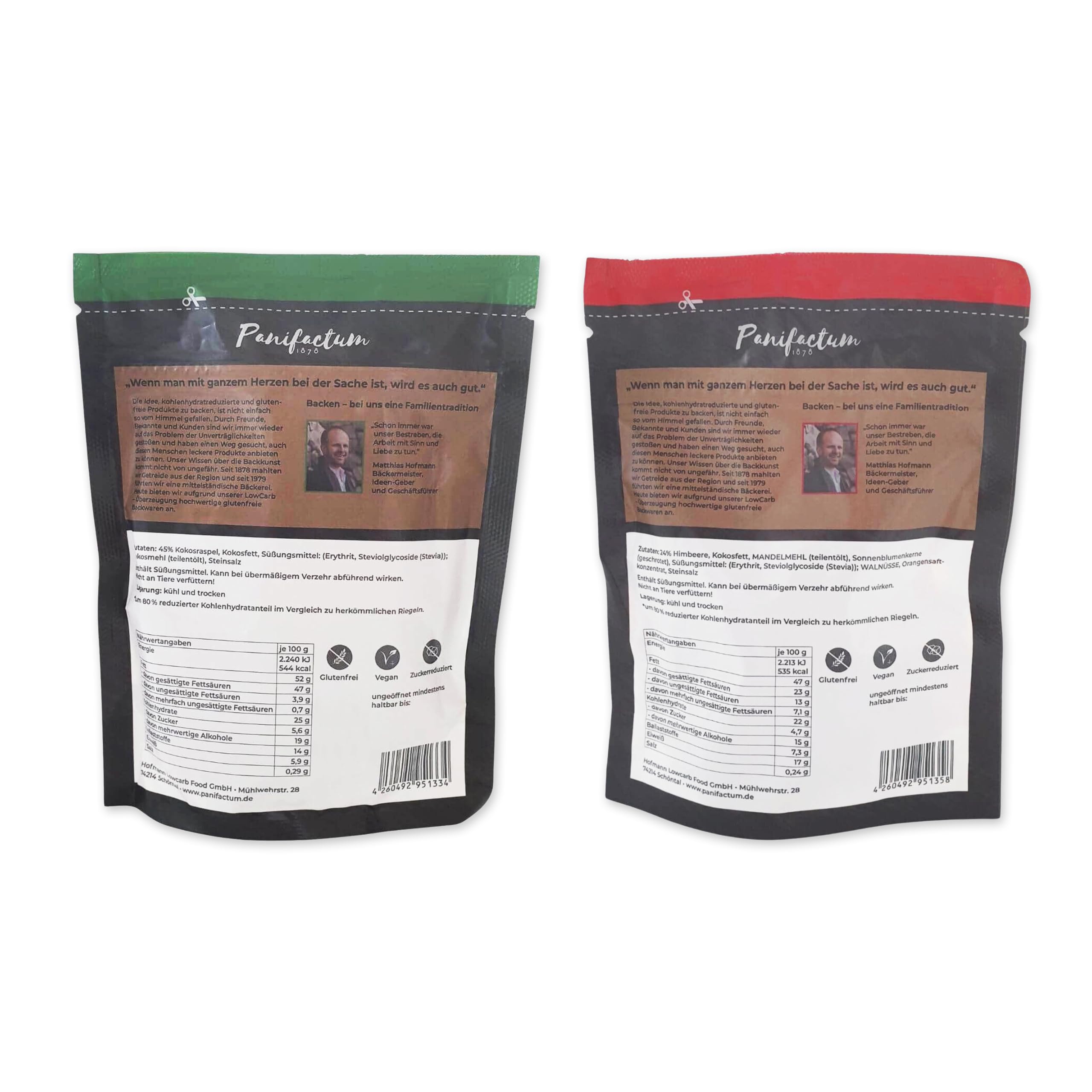 Panifactum Snacks Low Carb Bites, Wiederverschließbares Probierpaket | Frucht, Himbeer, Kakao-Nuss & Kokos, Vegan & Glutenfrei, für Unterwegs & Arbeit, mit Nüssen, Samen, Kokos & Mandelmehl